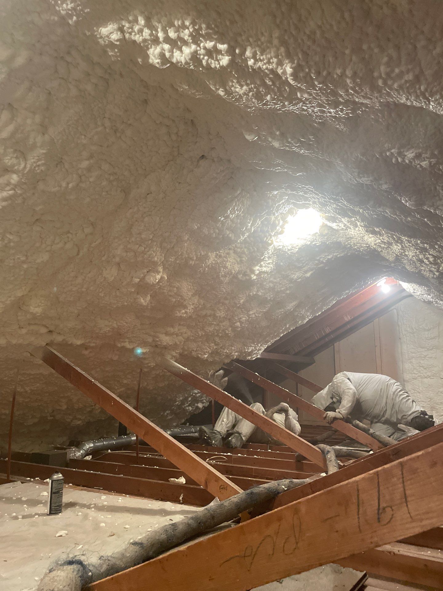 Attic Insulation using open cell spray foam by NYS Foam & Energy