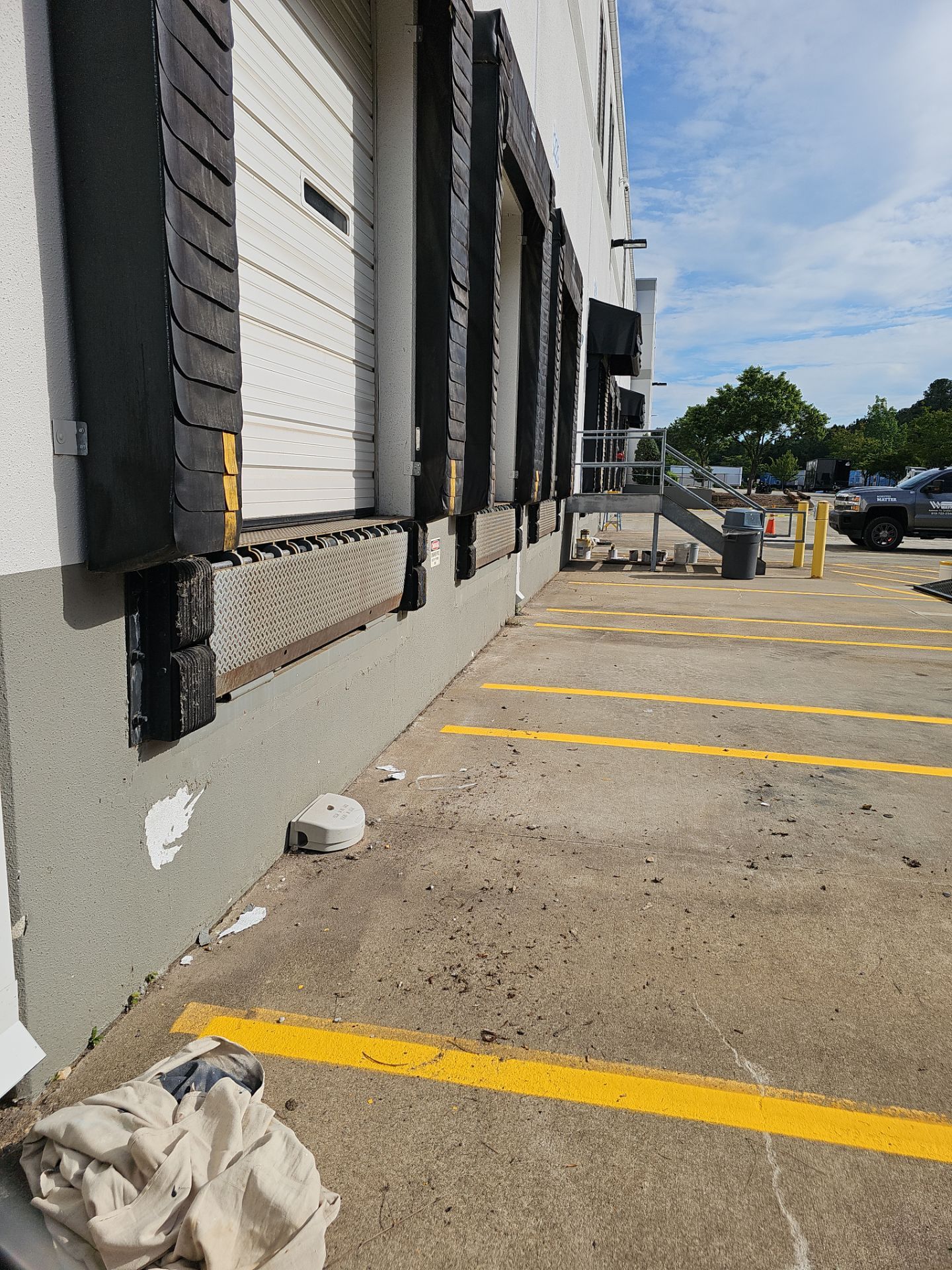 Striping Amazon Parking Lot  by Billy Weatherspoon Contractor