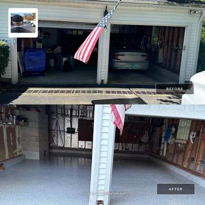 Concrete Floor Coating Using Feather Gray Color