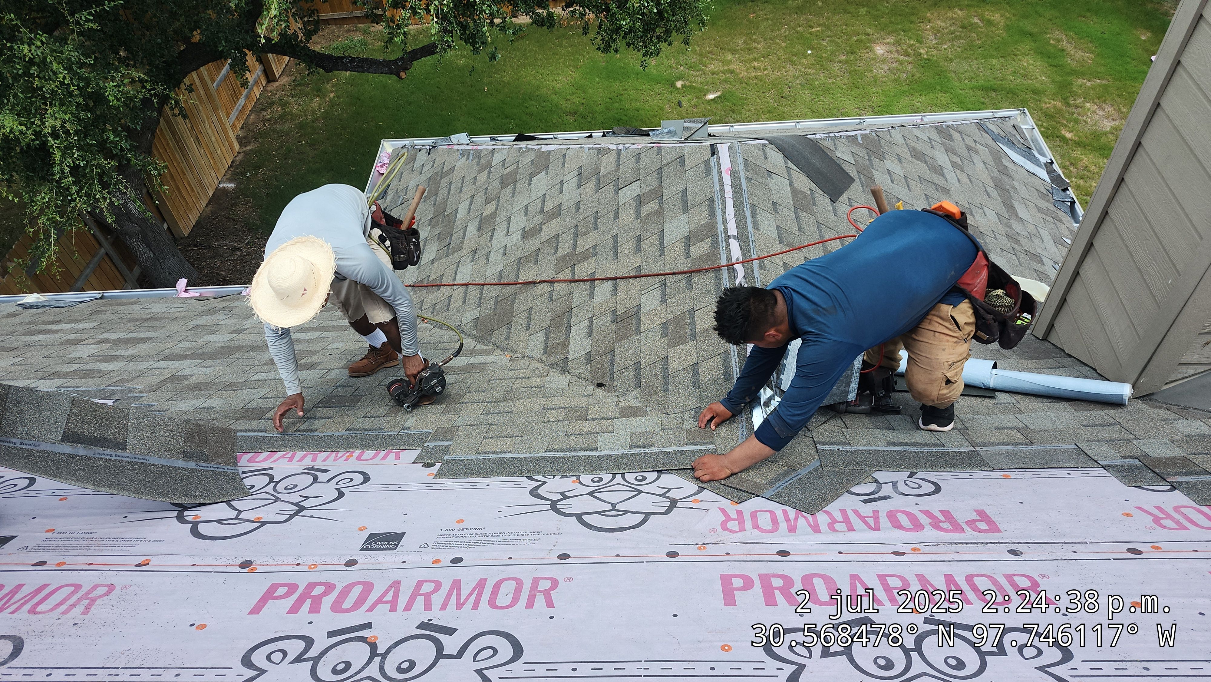 Architectural Shingle Roof Replacement and Gutter Installation in Round Rock by Caliber Restoration LLC