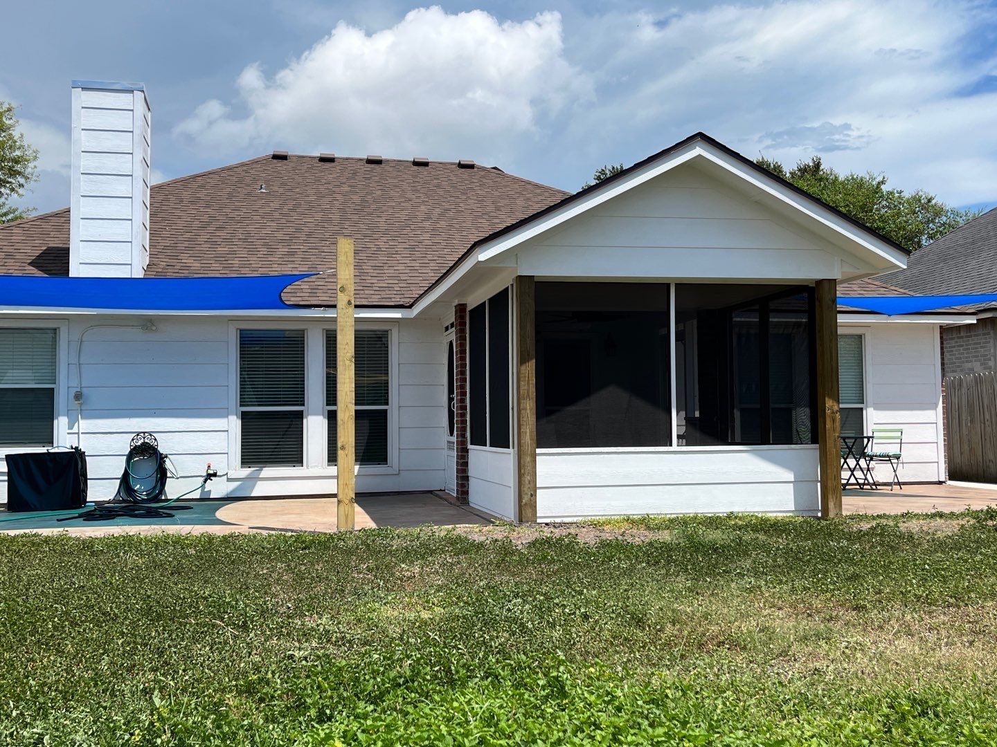 Back Yard Shade by Bayfront Roofing and Construction