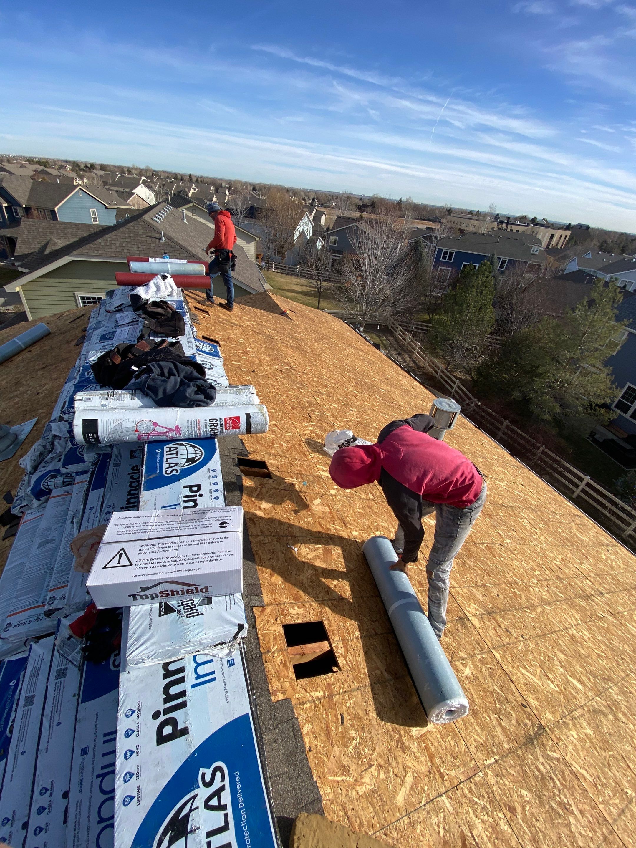Resdiental Hail Damage Roof Replacement using Atlas Pinnacle Class 4 Impact Resistant "Weathered Wood" color by Black Belt Roofing
