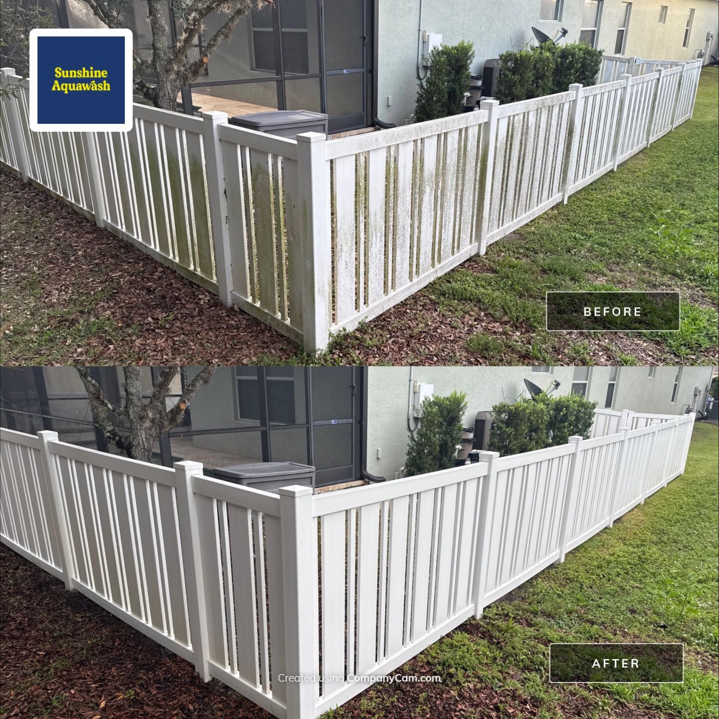 Vinyl Fence & Concrete Cleaning in Central Park at Lakewood Ranch, FL by Sunshine AquaWash
