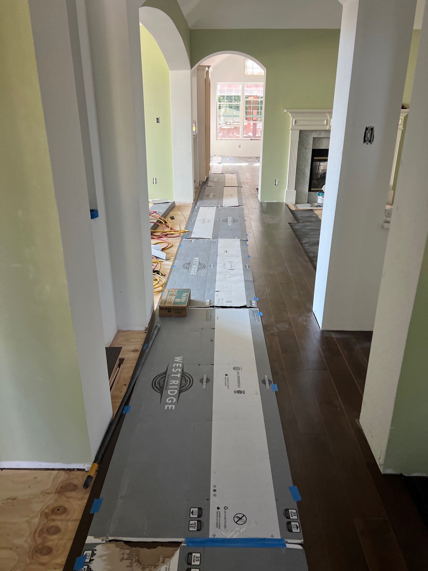 In Progress - Nail Down Prefinished Birch will give this home a warm Western look. by Bernard Hardwood Floors