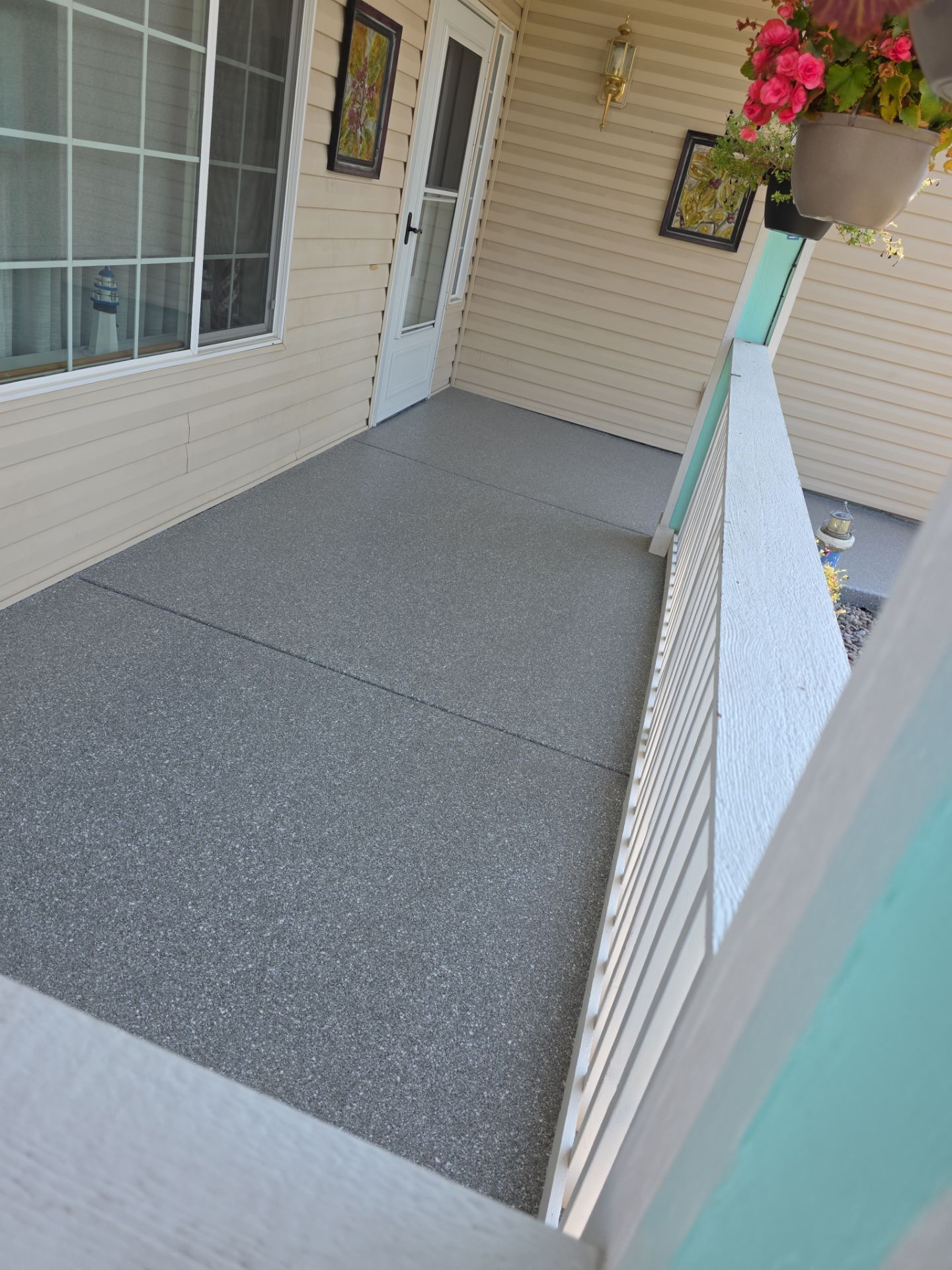 Patio Transformation using Turquoise Hybrid by Croc Coatings, LLC