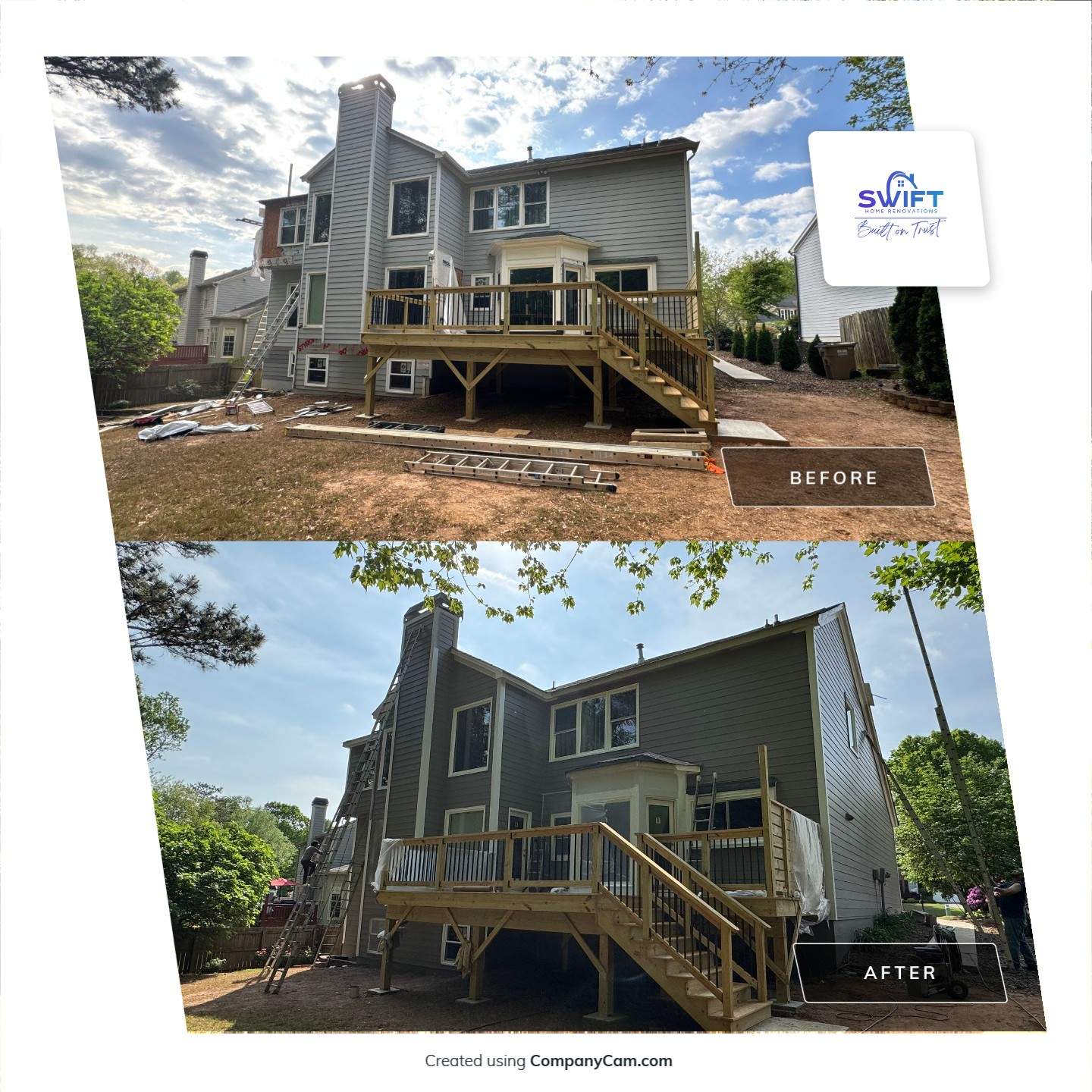 Full Exterior Siding Replacement and Custom Deck in Johns Creek by Swift Home Renovations 