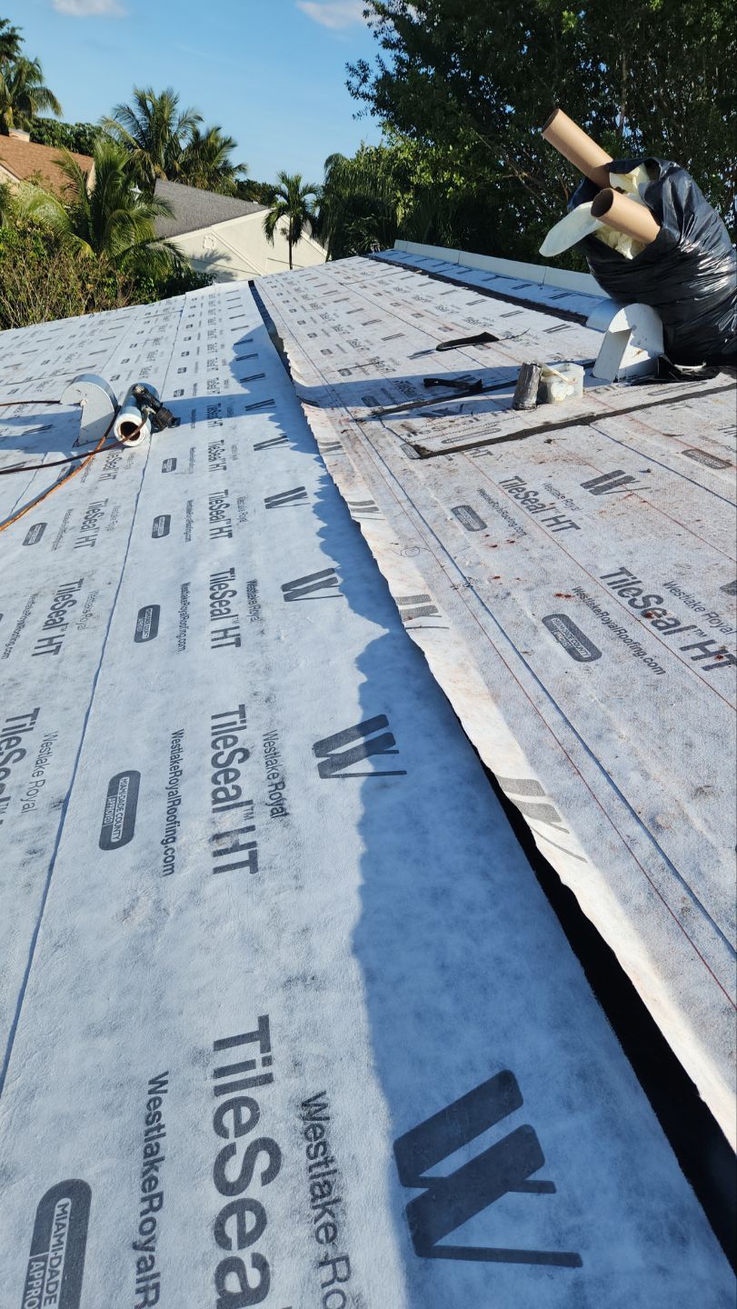 Concrete Tile Roof Replacement and Wood Decking Repair in Boca Raton by Aastro Roofing