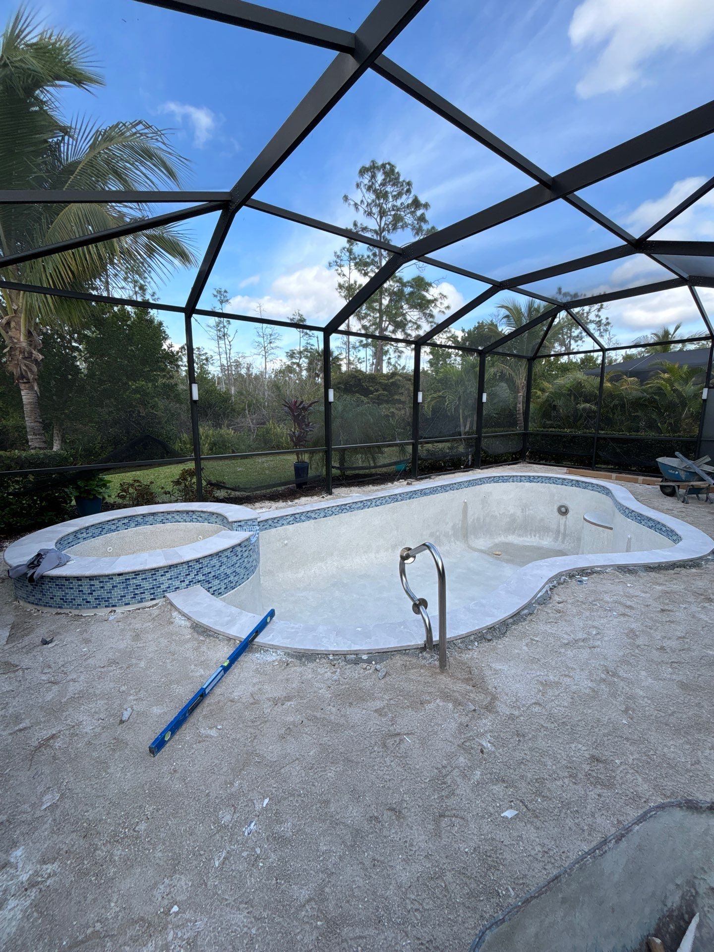 Pool Deck Renovation | Pool Coping & Tile Upgrade | Textured Marble Natural Stone - Bonita National Golf & Country Club by Old Town Pavers Llc