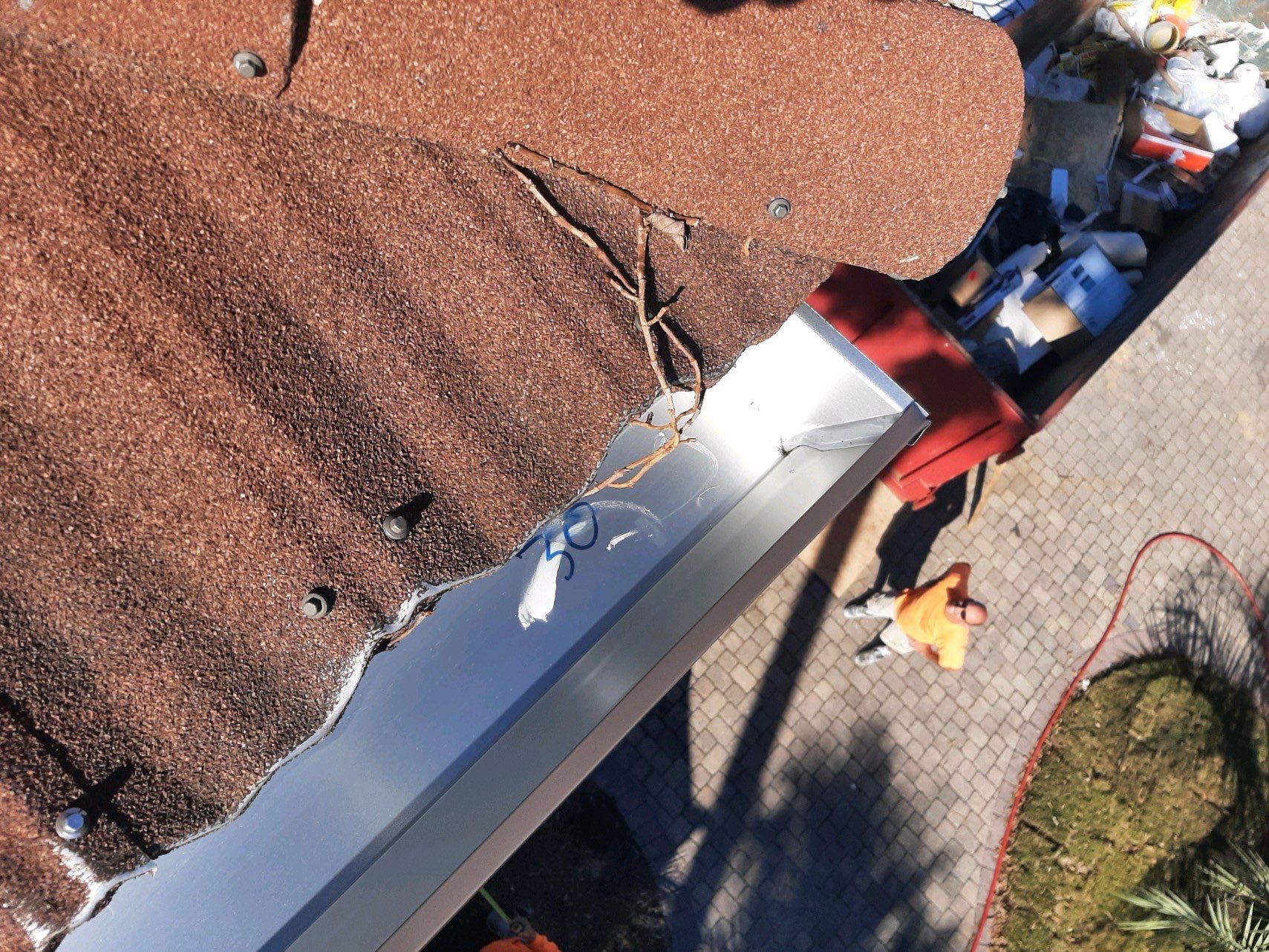 Gutter Installation using Royal Brown K-Style Gutters by Gutter Professors