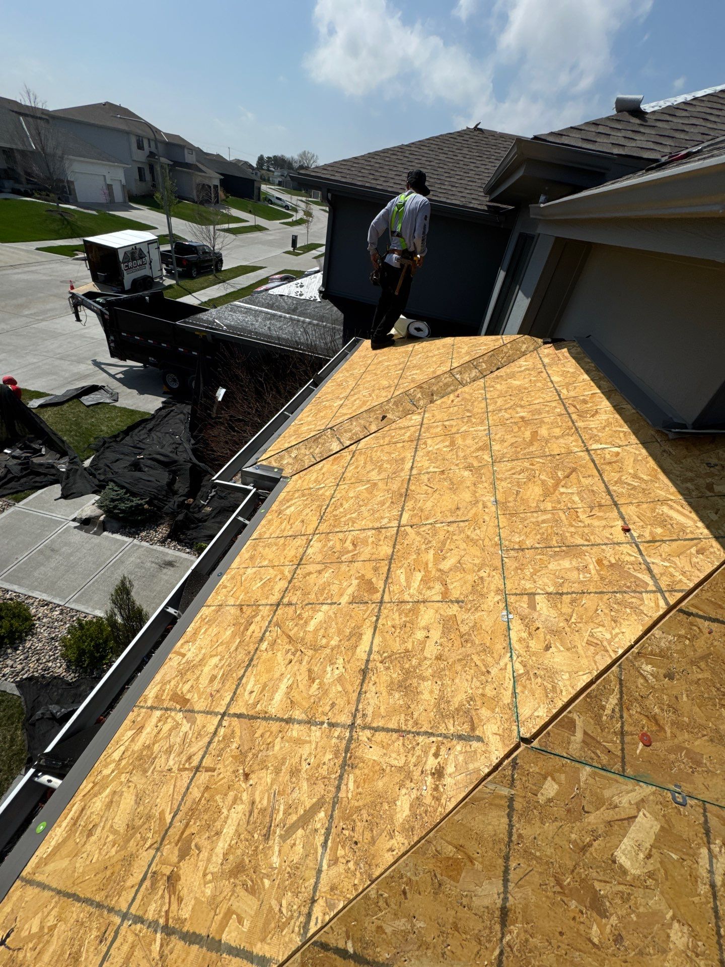 Residential Roof Restoration and Interior Ceiling Leak Repair in Omaha by Crows Roofing LLC