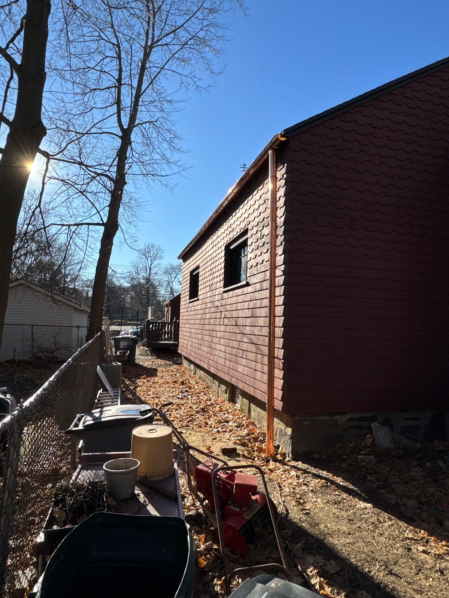 Gutter Installation using 6" Half Round Copper Gutter in Cambridge by Gutter Pro Enterprises