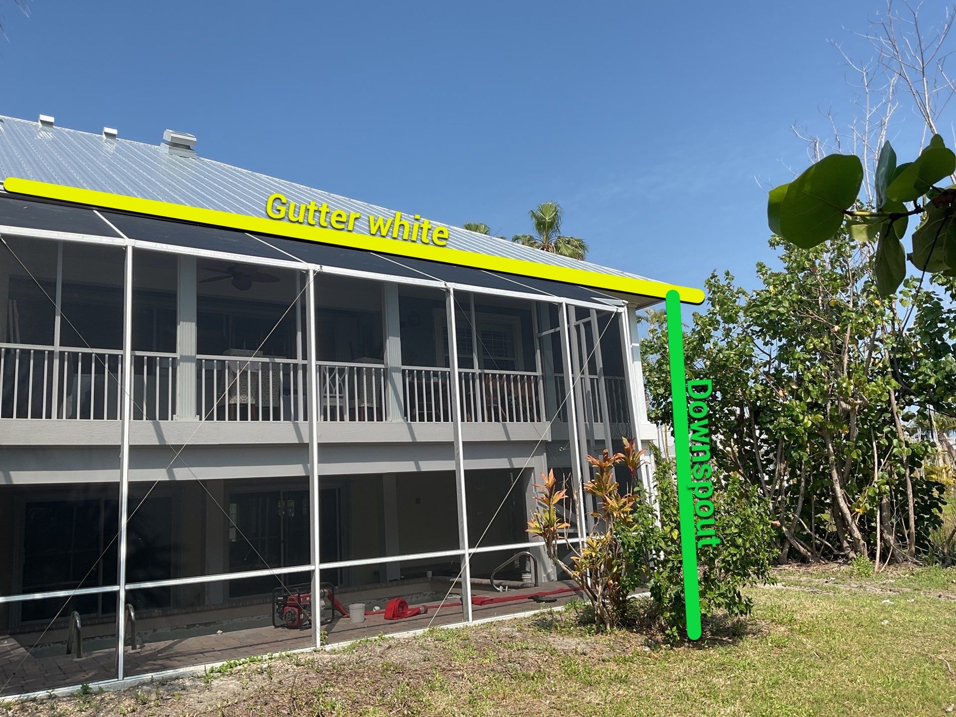 White 6-Inch Seamless Gutters in Sanibel FL by Gutter Professors