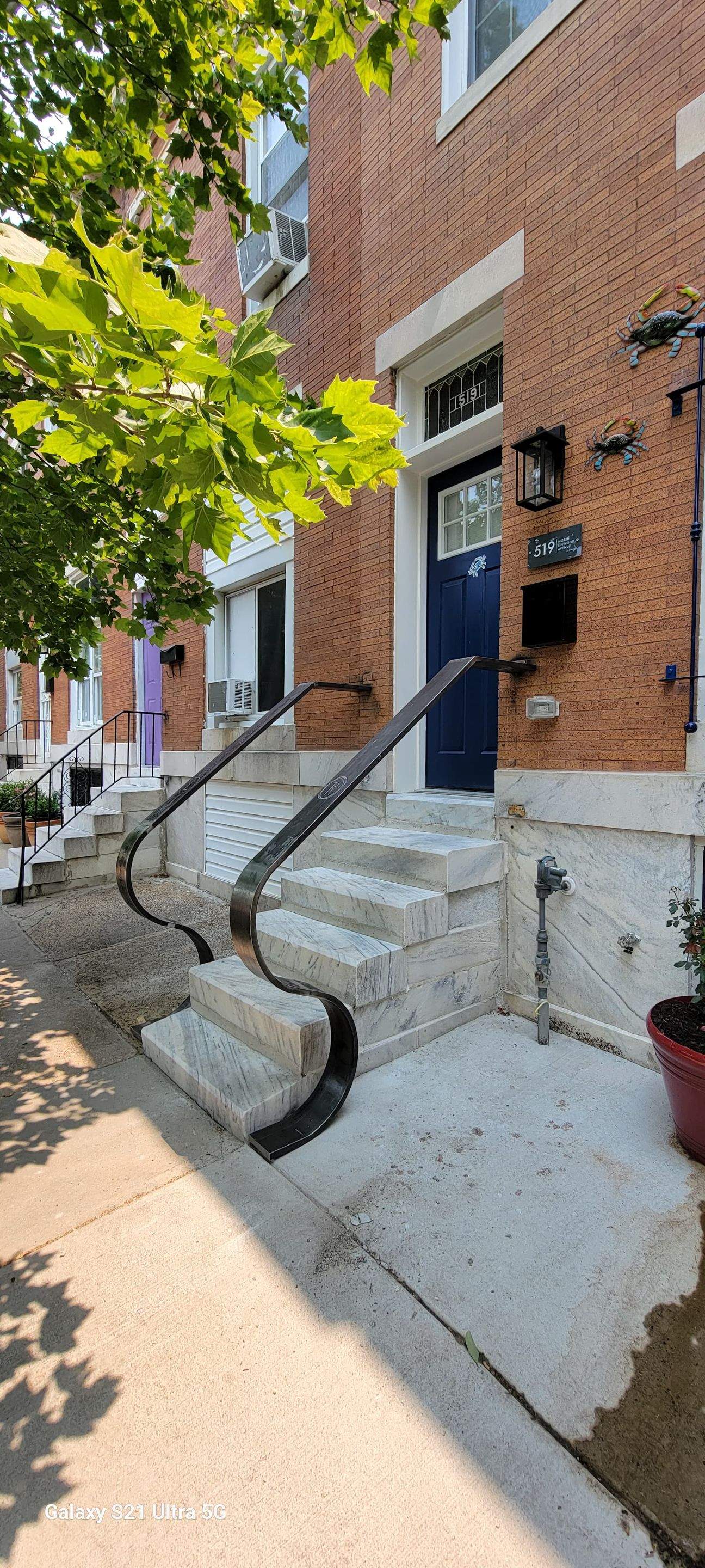 Custom "S" Shape Stair Handrails – Entryway Transformation – Baltimore, MD by Capitol Iron Works