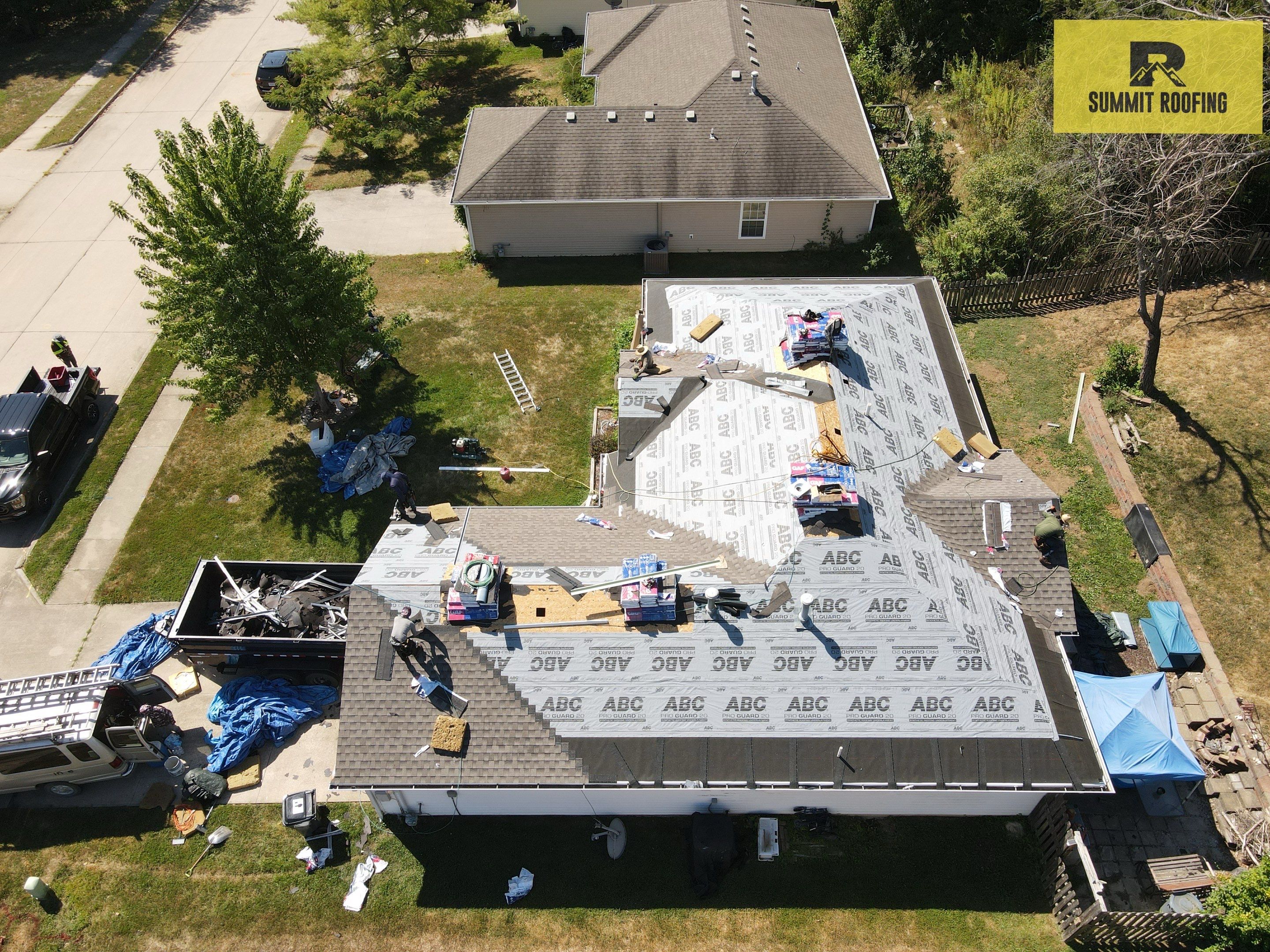 Architectural Shingle Roof Replacement and Decking Repair in Columbia by Summit Roofing