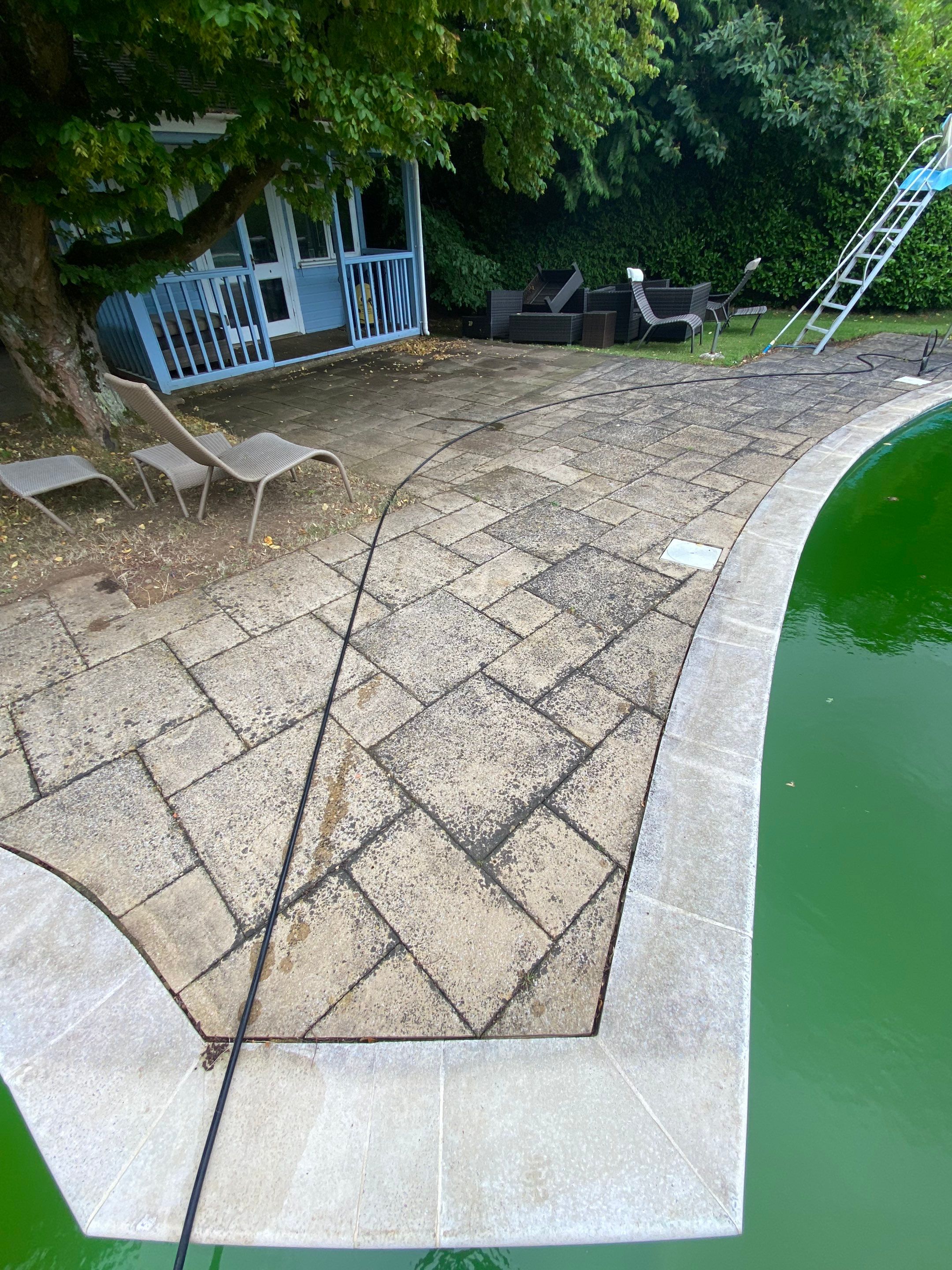 Exterior Clean - Roof - Pool  using Mosmatic FSC and Biocide by Ges Exterior Cleaning ltd
