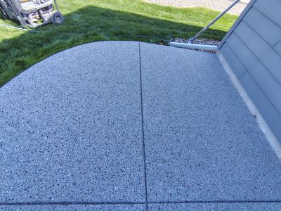 Speckled Concrete Patio Coating Installation in Sioux Falls