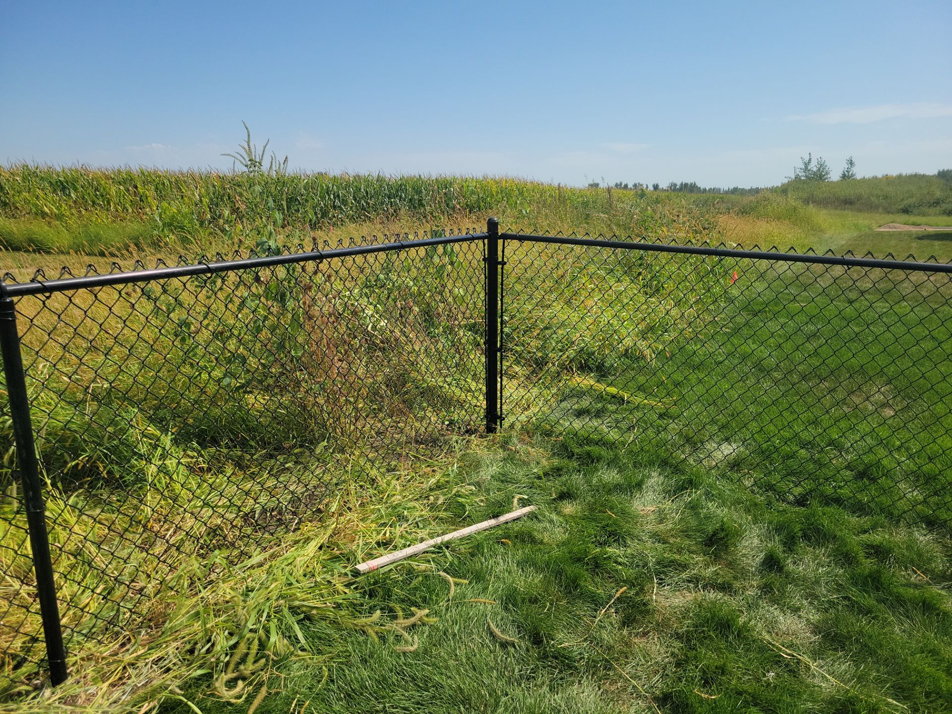 Residential Black Chain Link Fence Installation in Jesup by Perfect Picket Fence and Stain