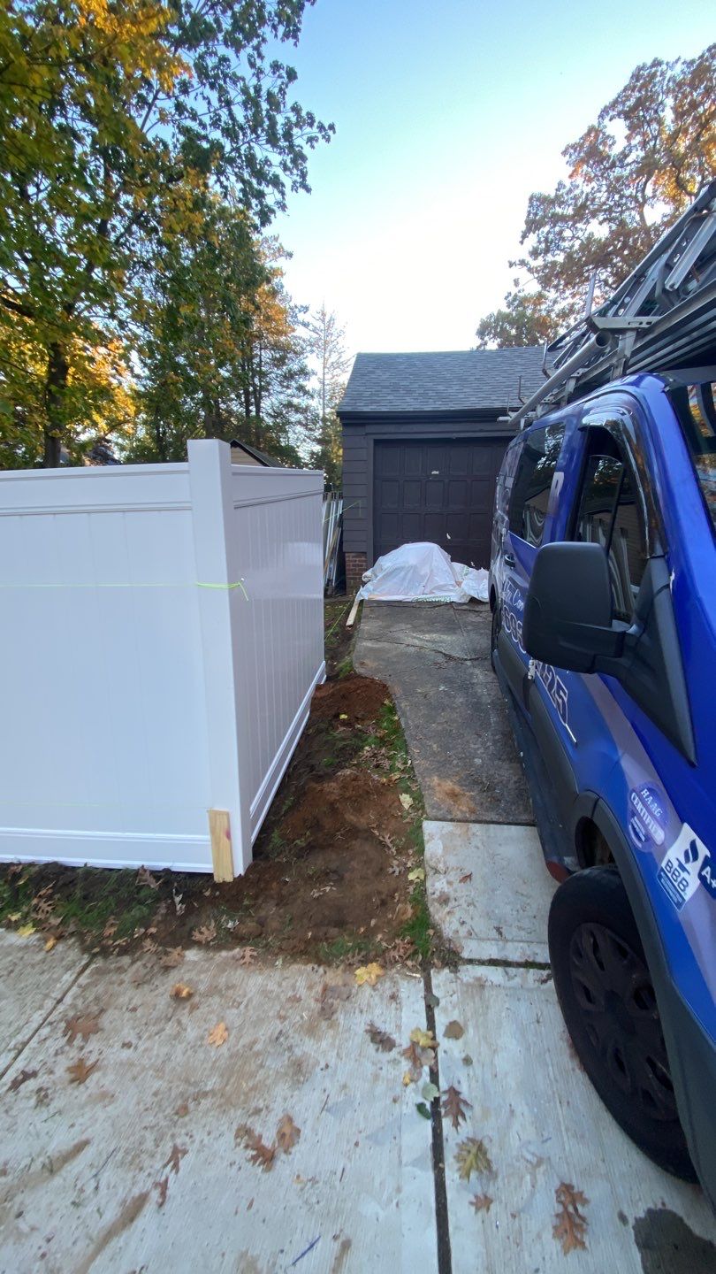 Fence Installation using Vinyl Fence  by A Plus Exterior