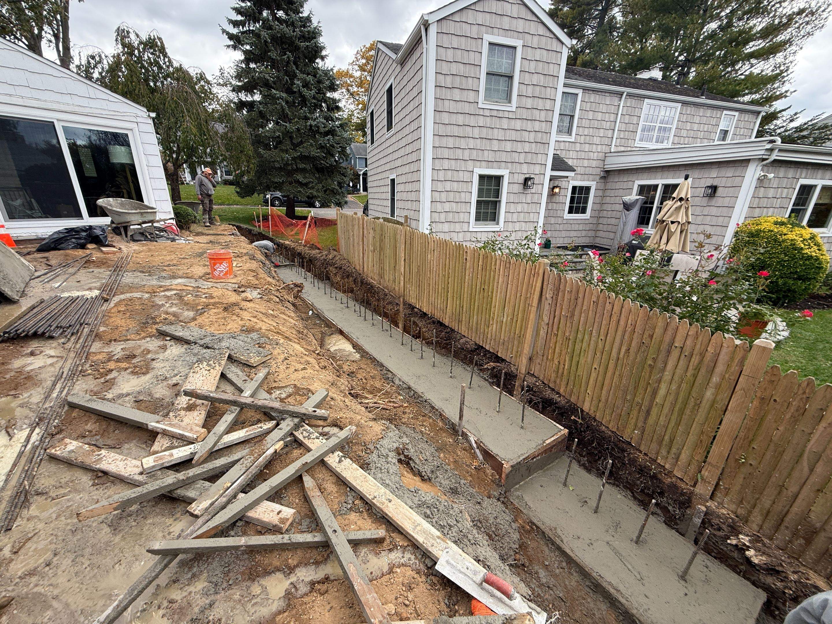 Concrete Retaining Wall Construction in Port Washington by Medina Design & Development Group