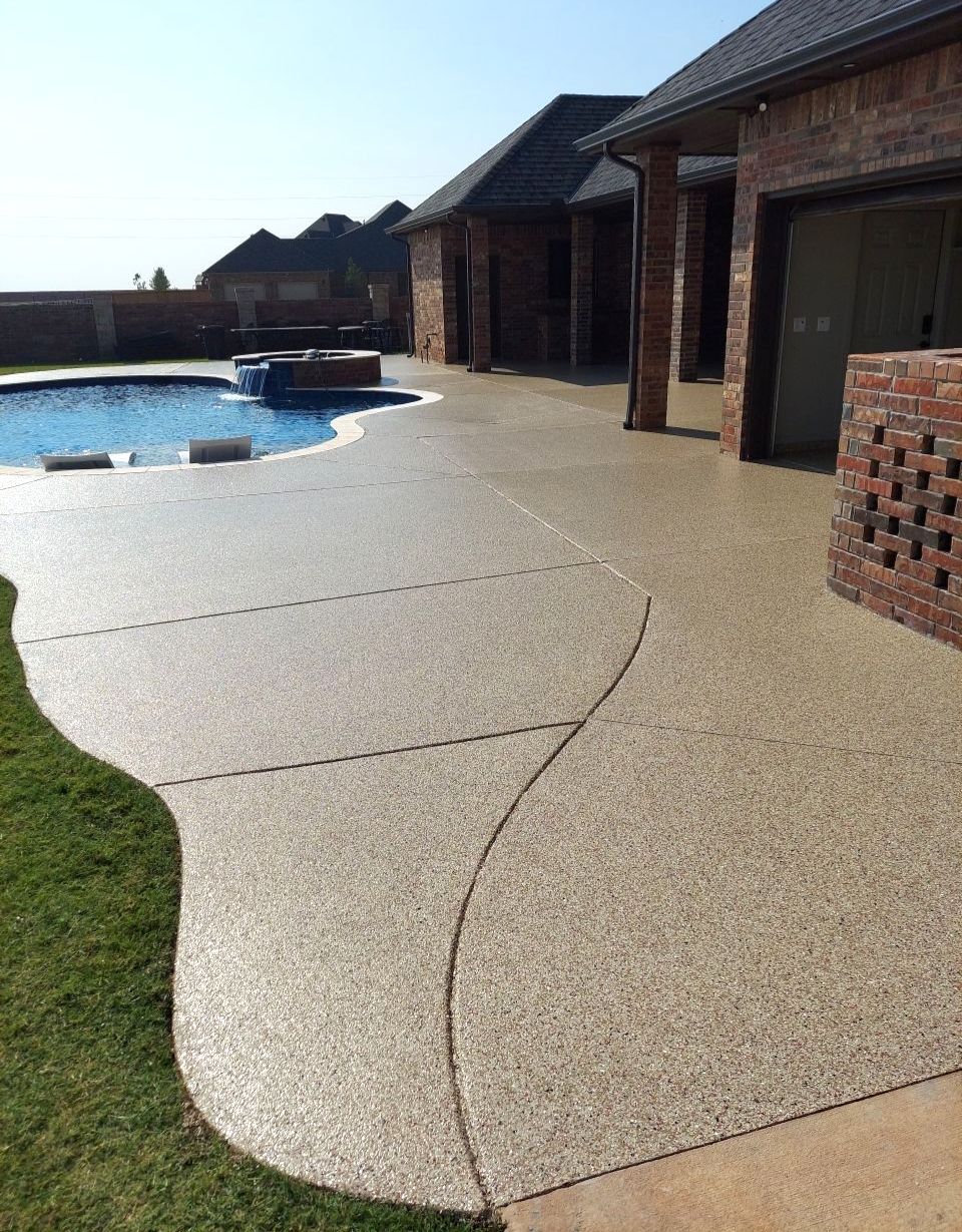 Patio & Pool Deck Coating with Pecan by Copperhead Coatings