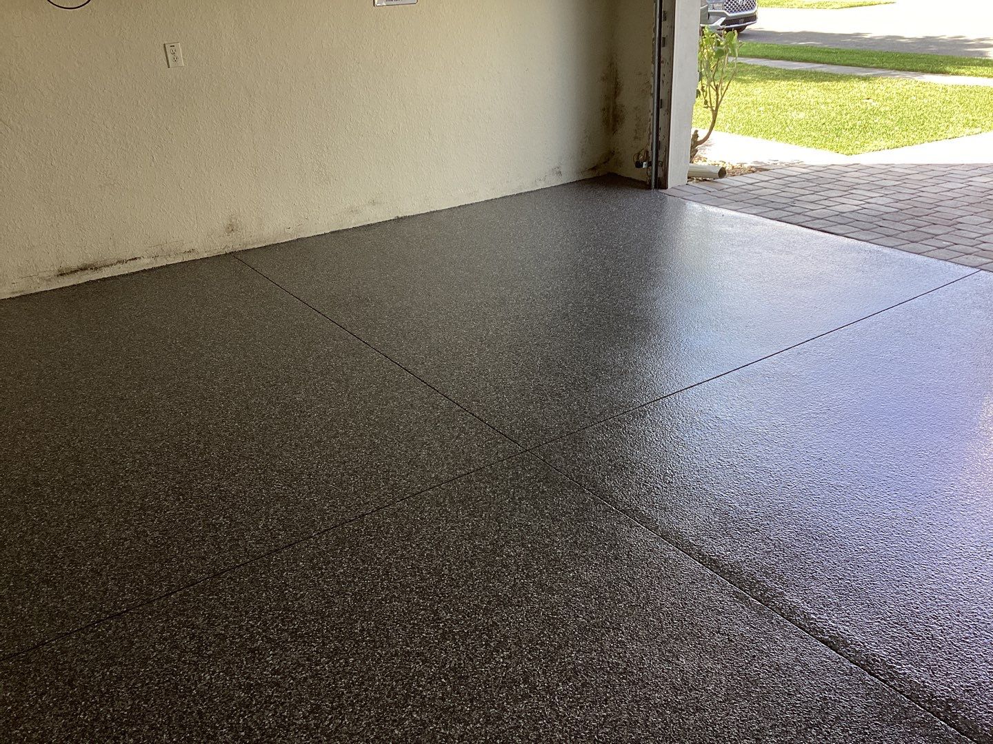 Garage using Slate Stone by Amvet concrete coatings llc