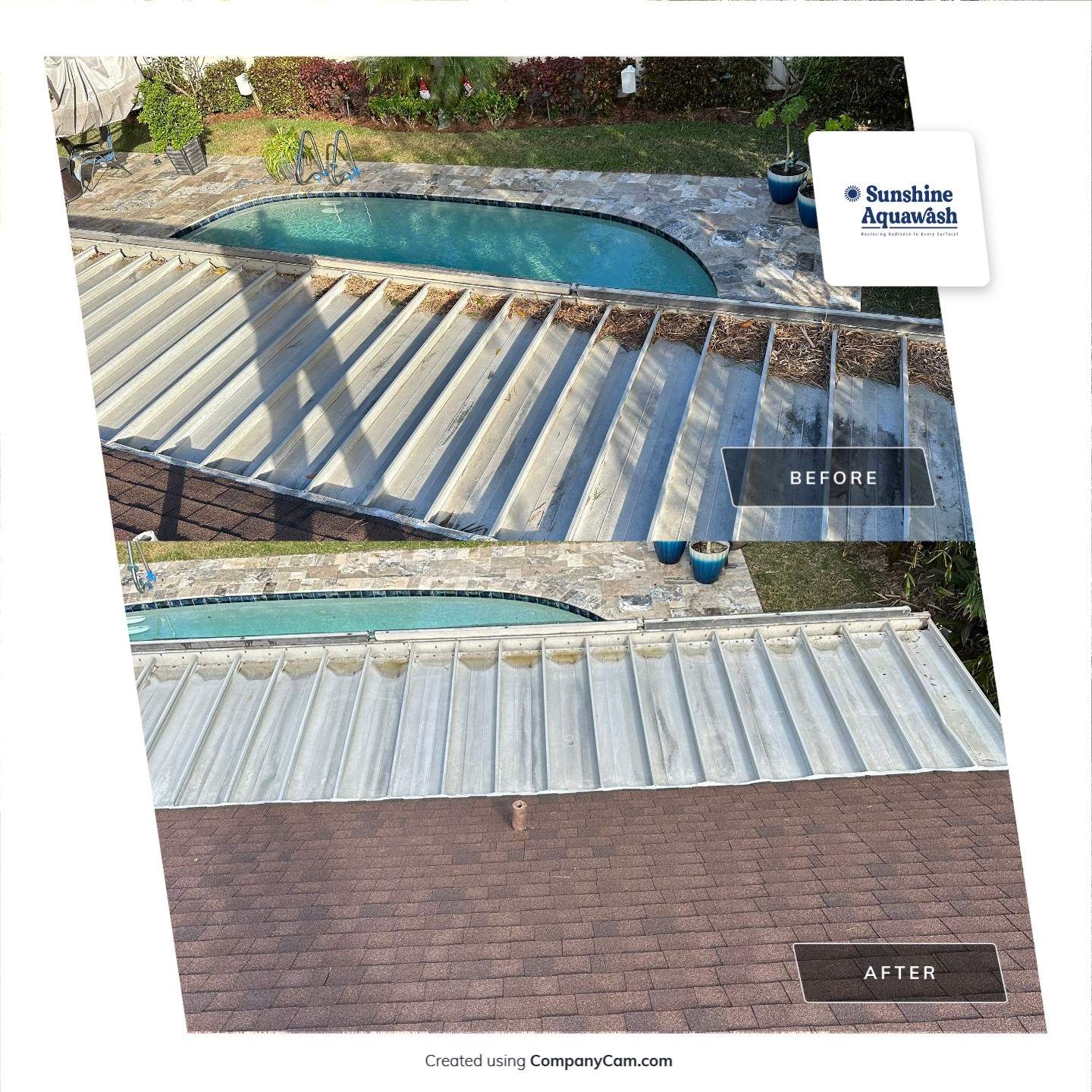 Roof Cleaning Service & Travertine Paver Cleaning by Sunshine AquaWash