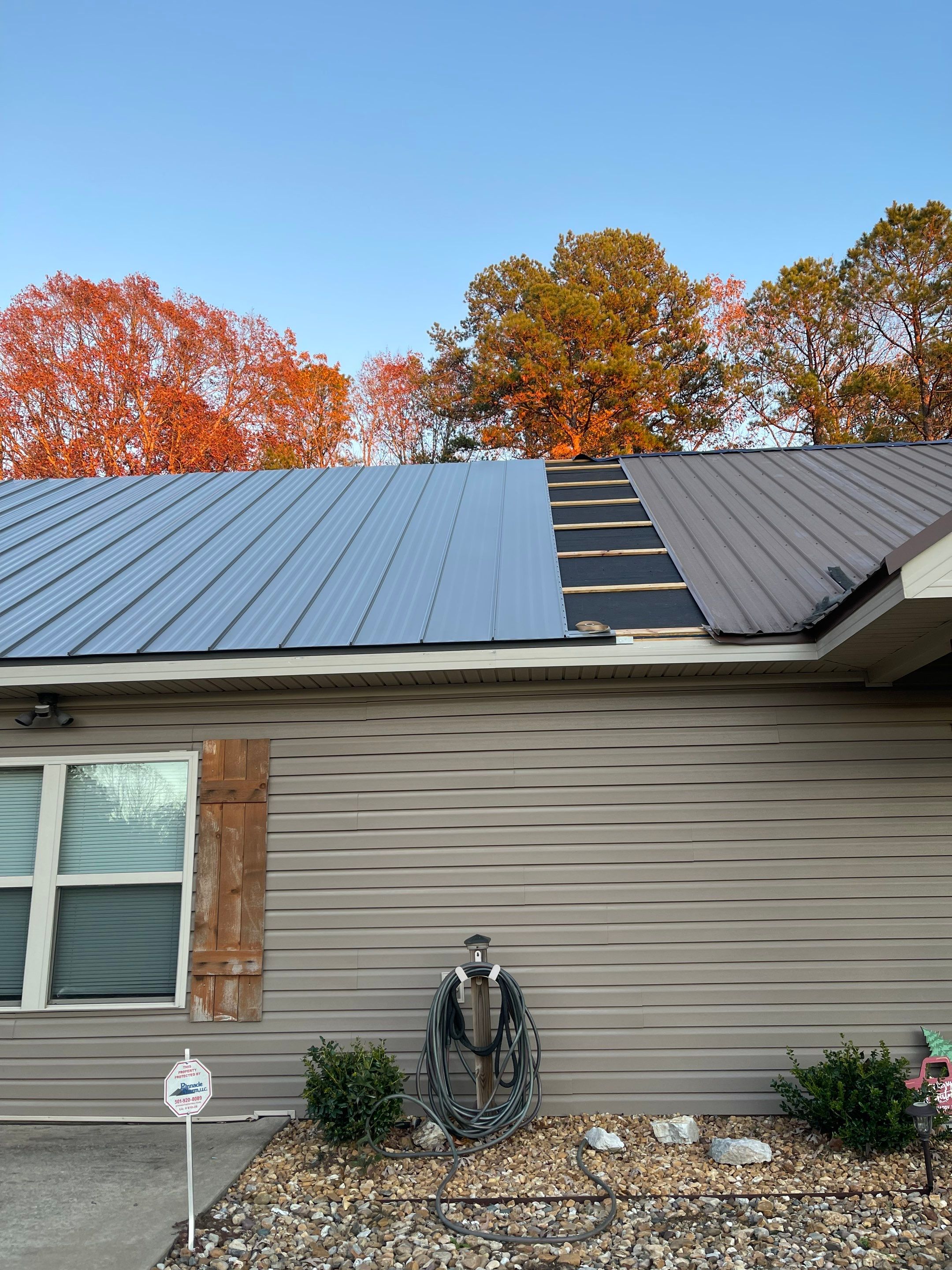 Residential Metal Roof Replacement using Reed's Metals: 26 GA. Standing Seam: Charcoal Grey by Hostetler Roofing