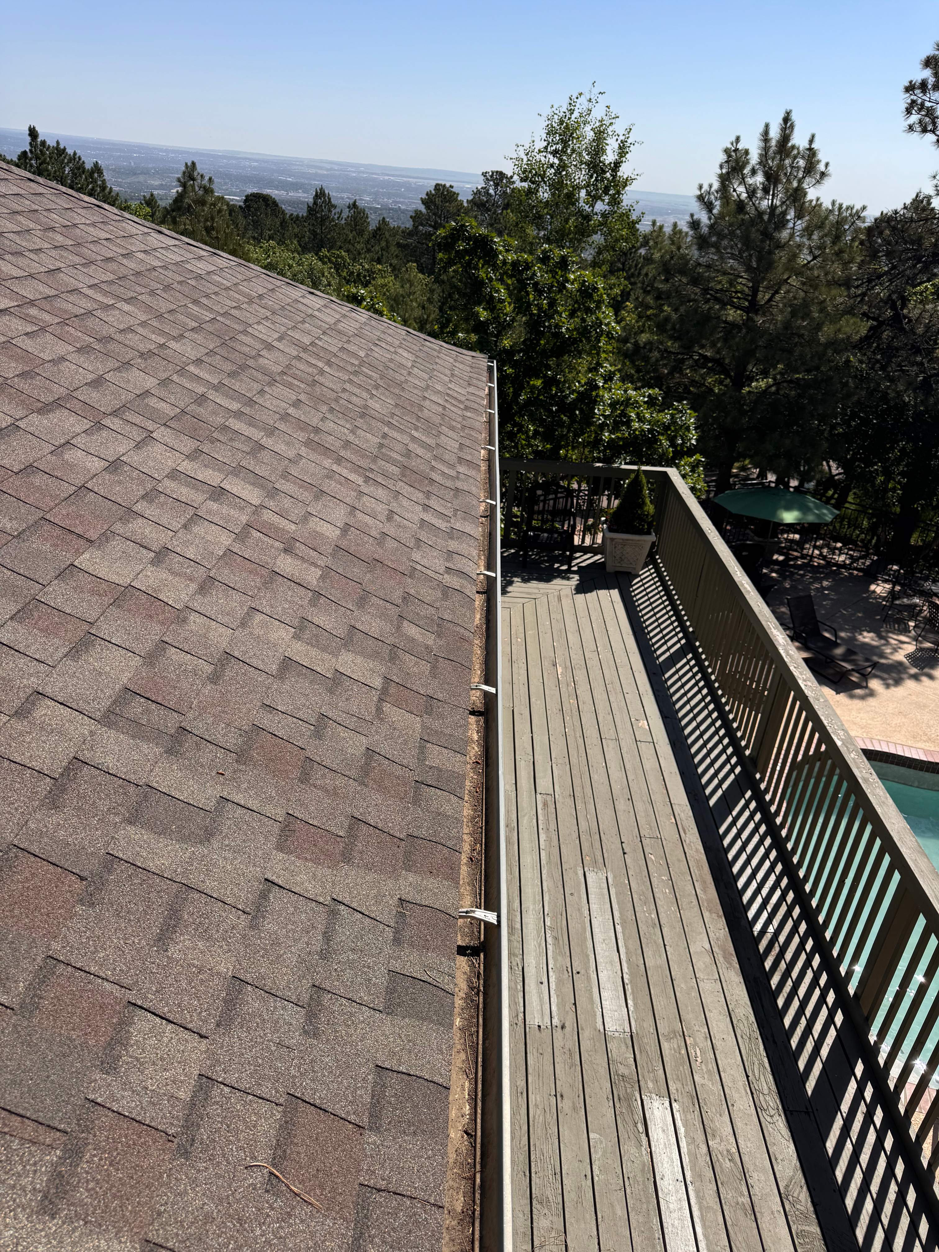 Commercial gutter cleaning Colorado Springs, CO after photo with clean gutters