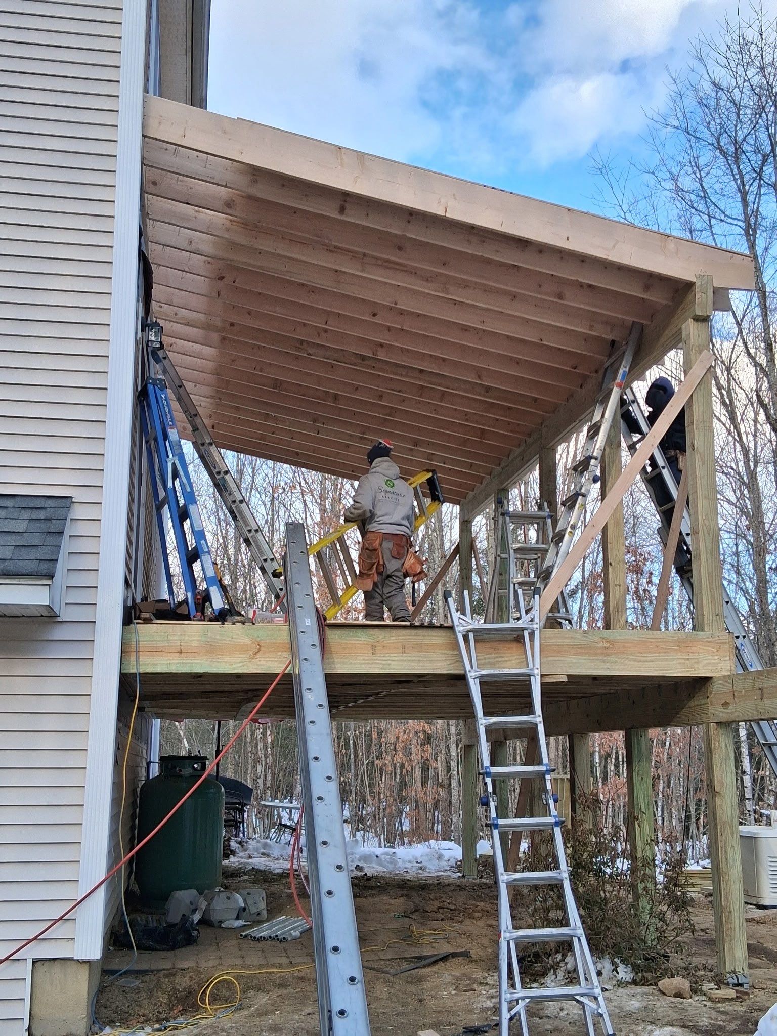 Nottingham Deck Demo - Three Season Build by Tall pine roofing