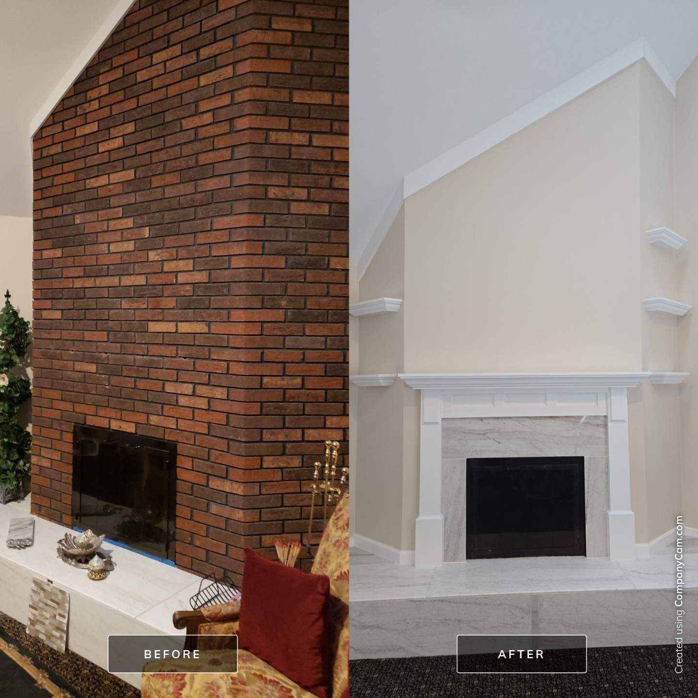 š„ Dramatic Fireplace Transformation by A Step Above Handy LLC