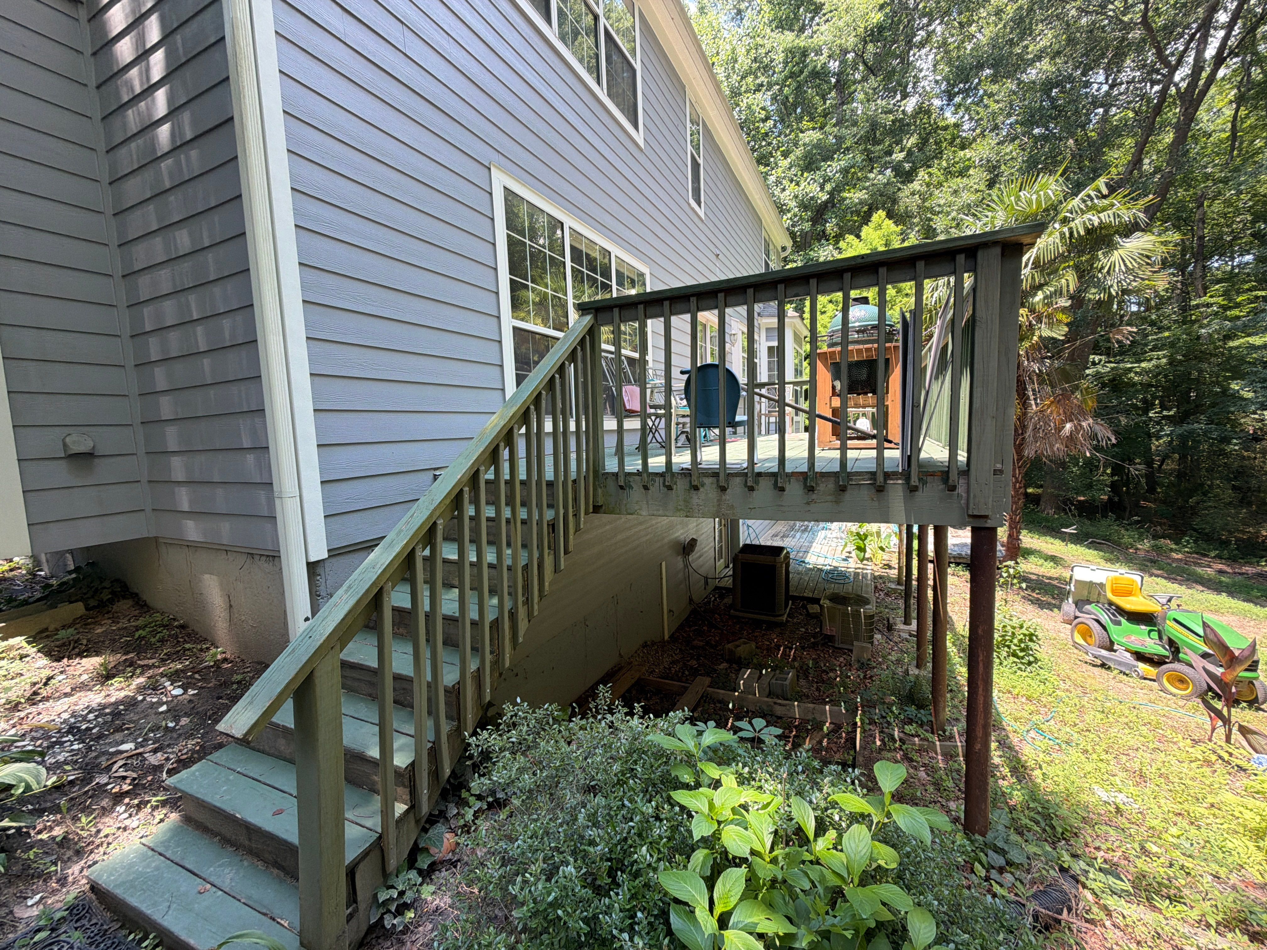 Gwinett County Wood Deck Resurface with Graspable Handrail by Nelson Exteriors 