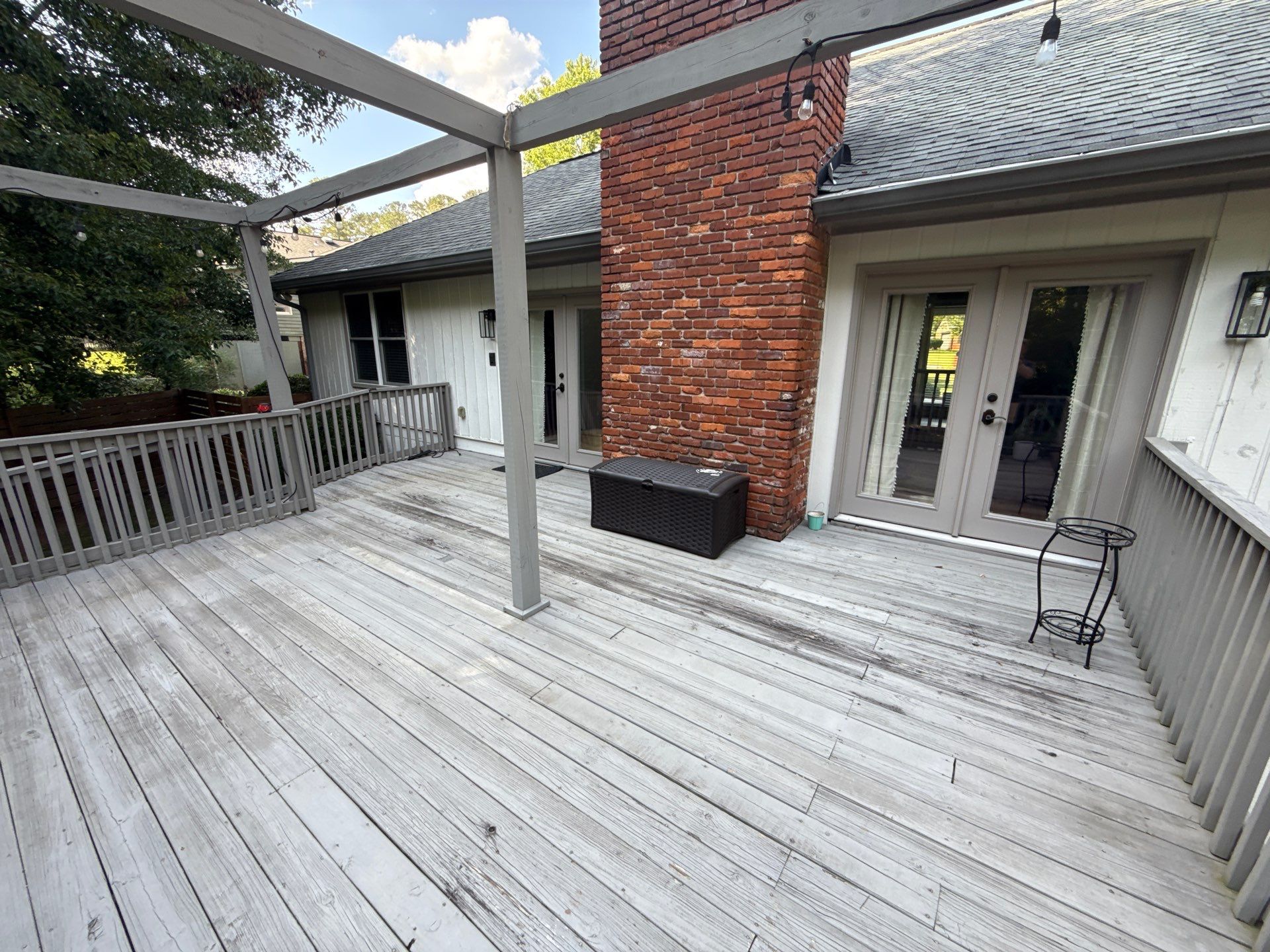 Deck and Shed Roof Style Covered Build using Trex Decking Products by Nelson Exteriors 