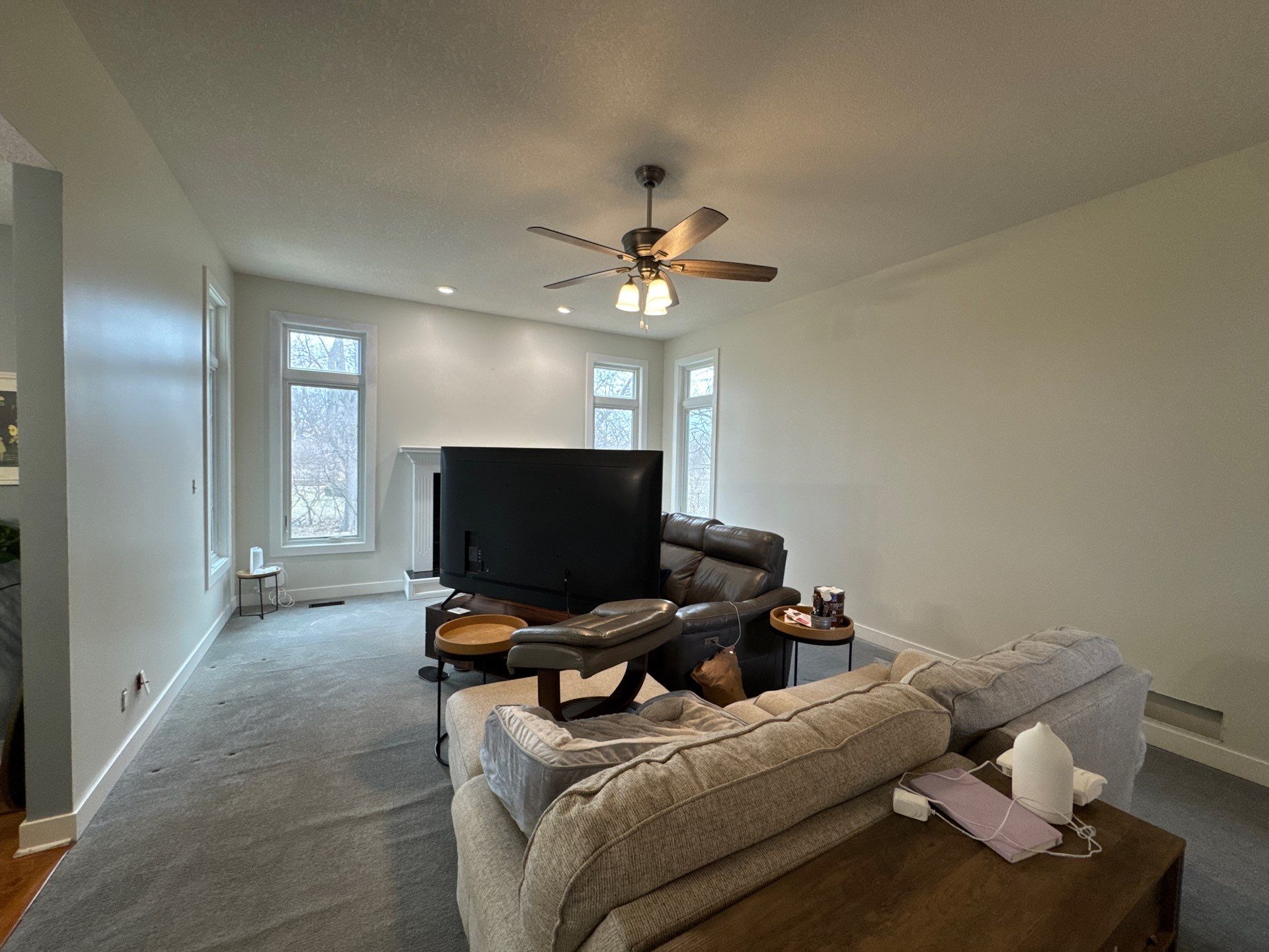 Residential Interior Wall Repaint | Foyer, Stairwell, Hallway & Living Room by Midwest Paint LLC