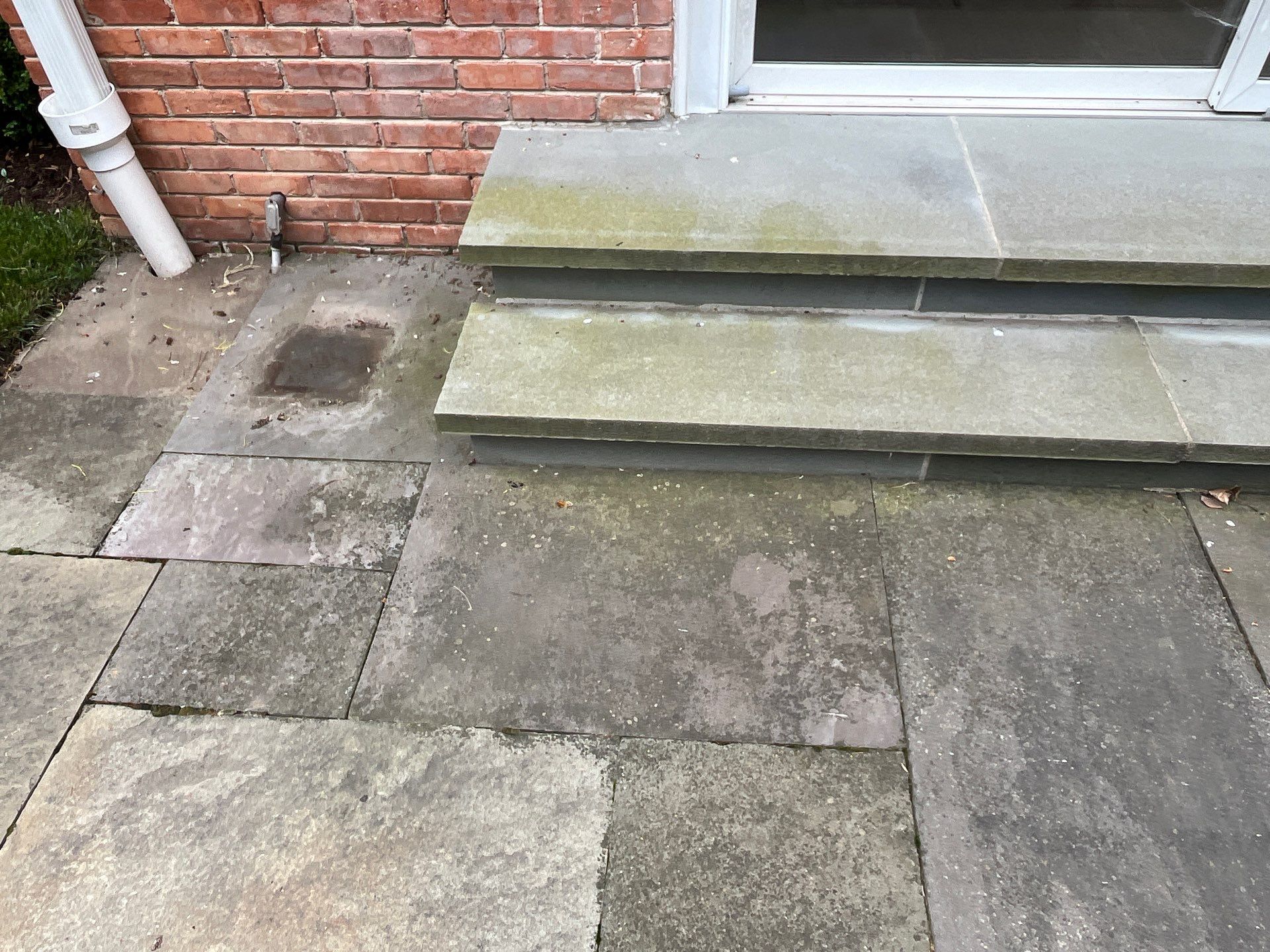 bluestone cleaning using Algaecide, soft wash soap by Northern Power Washing LLC.
