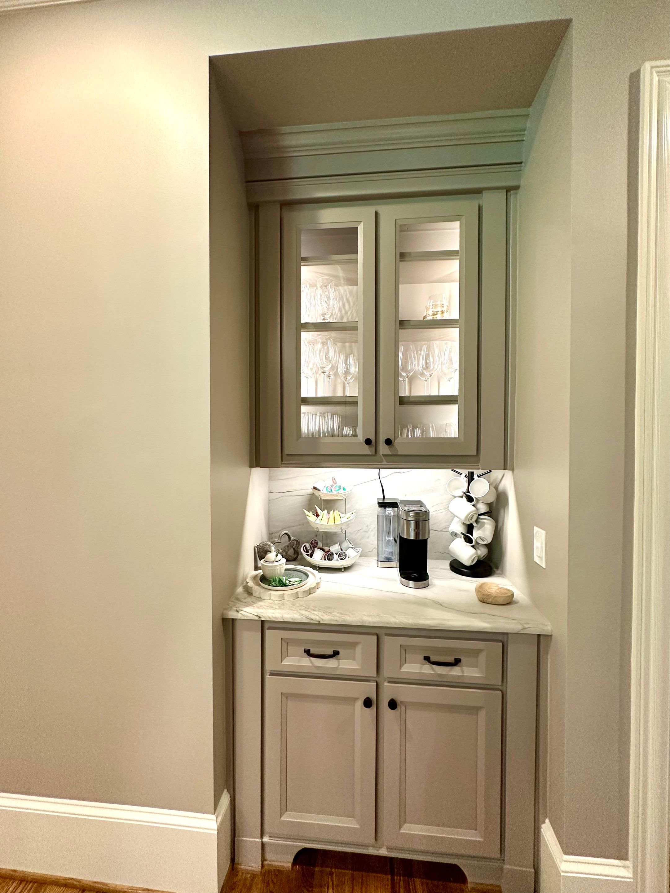 Cabinet Transformation – Kitchen & Living Room by Atlanta's Paint Doctor