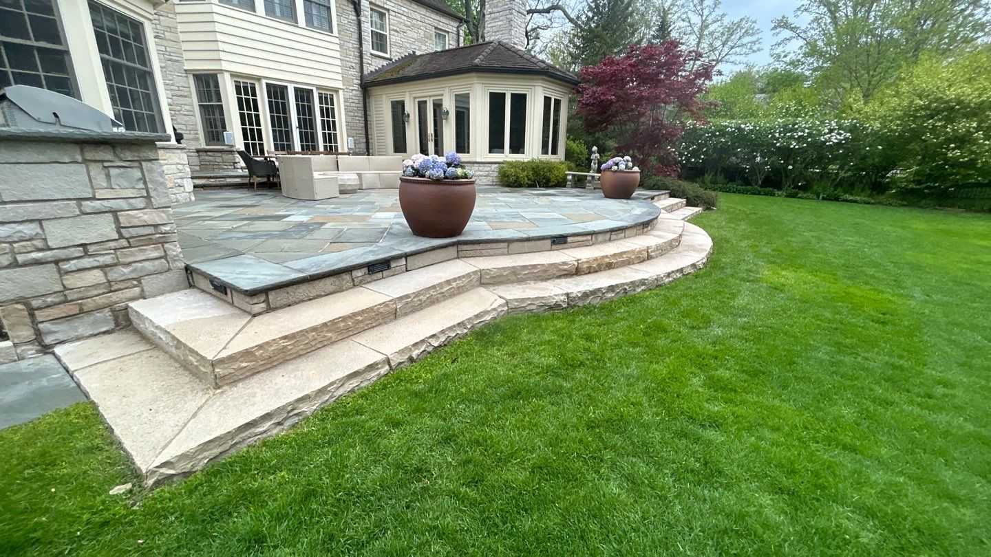 Winnetka, IL bluestone patio cleaning by Northern Power Washing LLC.