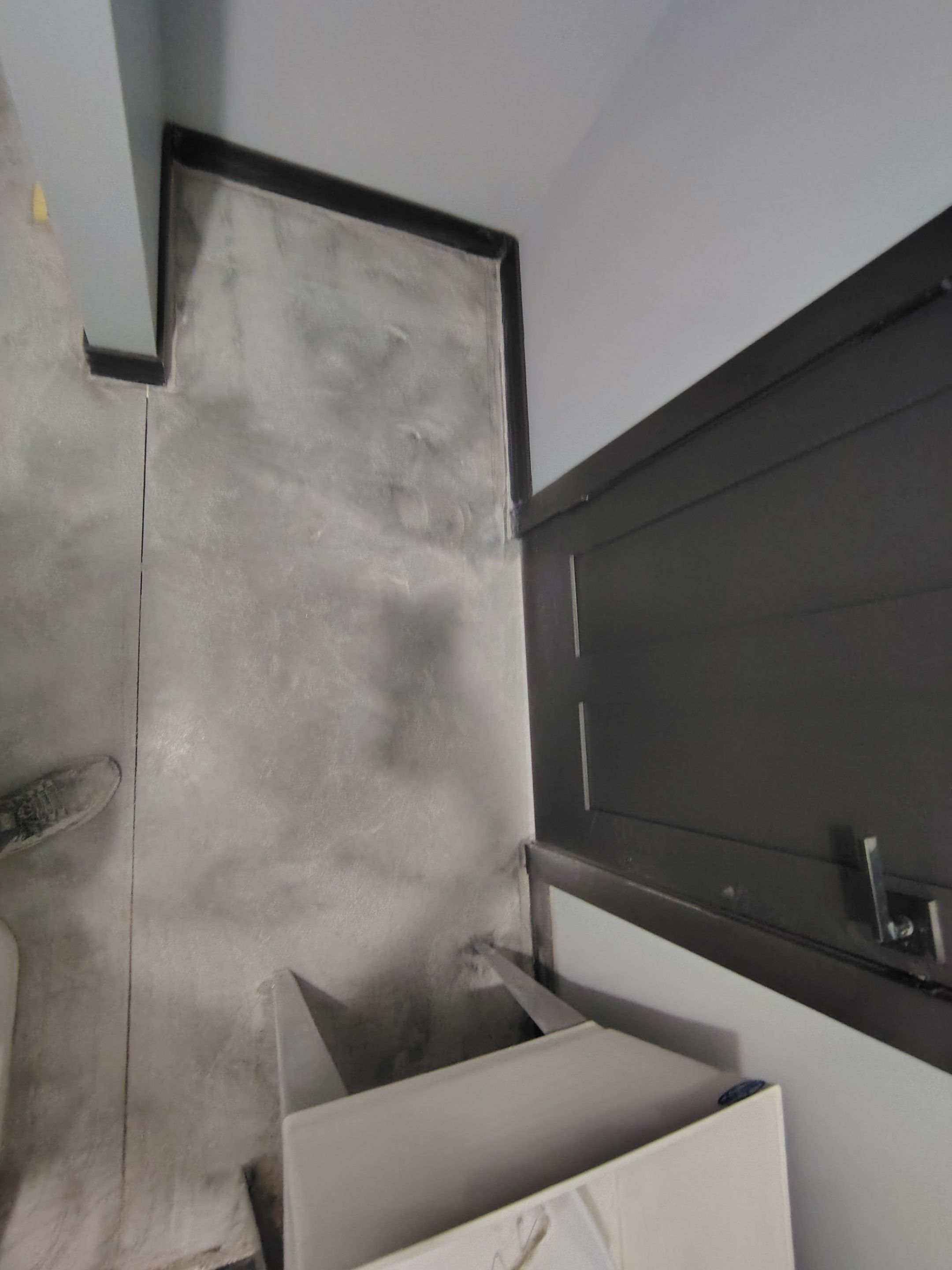 Polyaspartic Garage Floor Coating with Decorative Flake in Wentworth by Select Painting, Coatings & Garage Cabinets