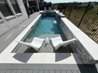 Modern Geometric Plunge Pool with Tanning Ledge