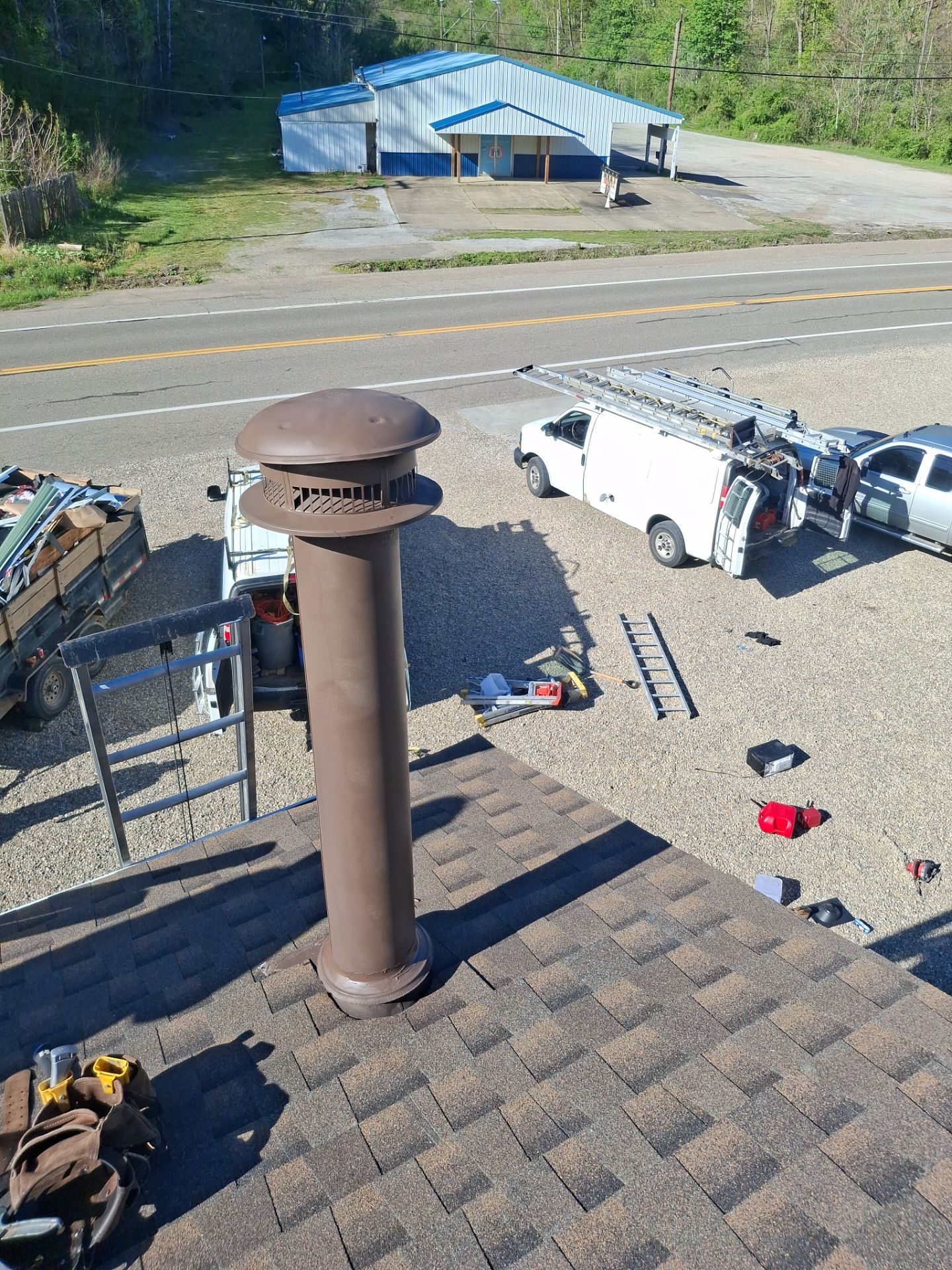 Commercial Roofing Installation using GAF Timberline HDZ Barkwood by Rainstoppers Roofing