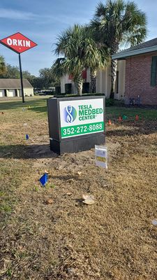 Monument Sign for Tesla Medbed Center