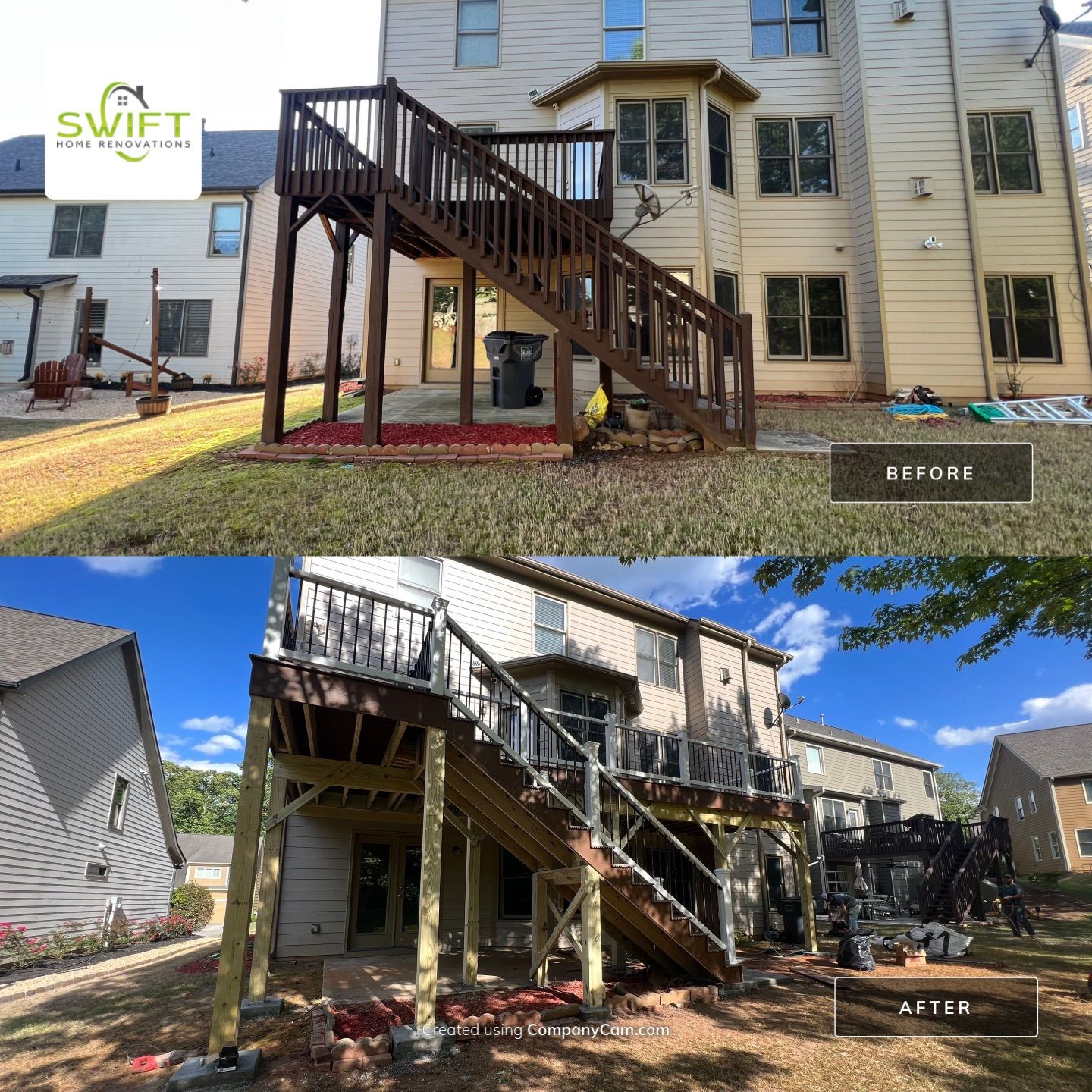 Custom Deck Replacement and Expansion with Composite Materials in Acworth by Swift Home Renovations