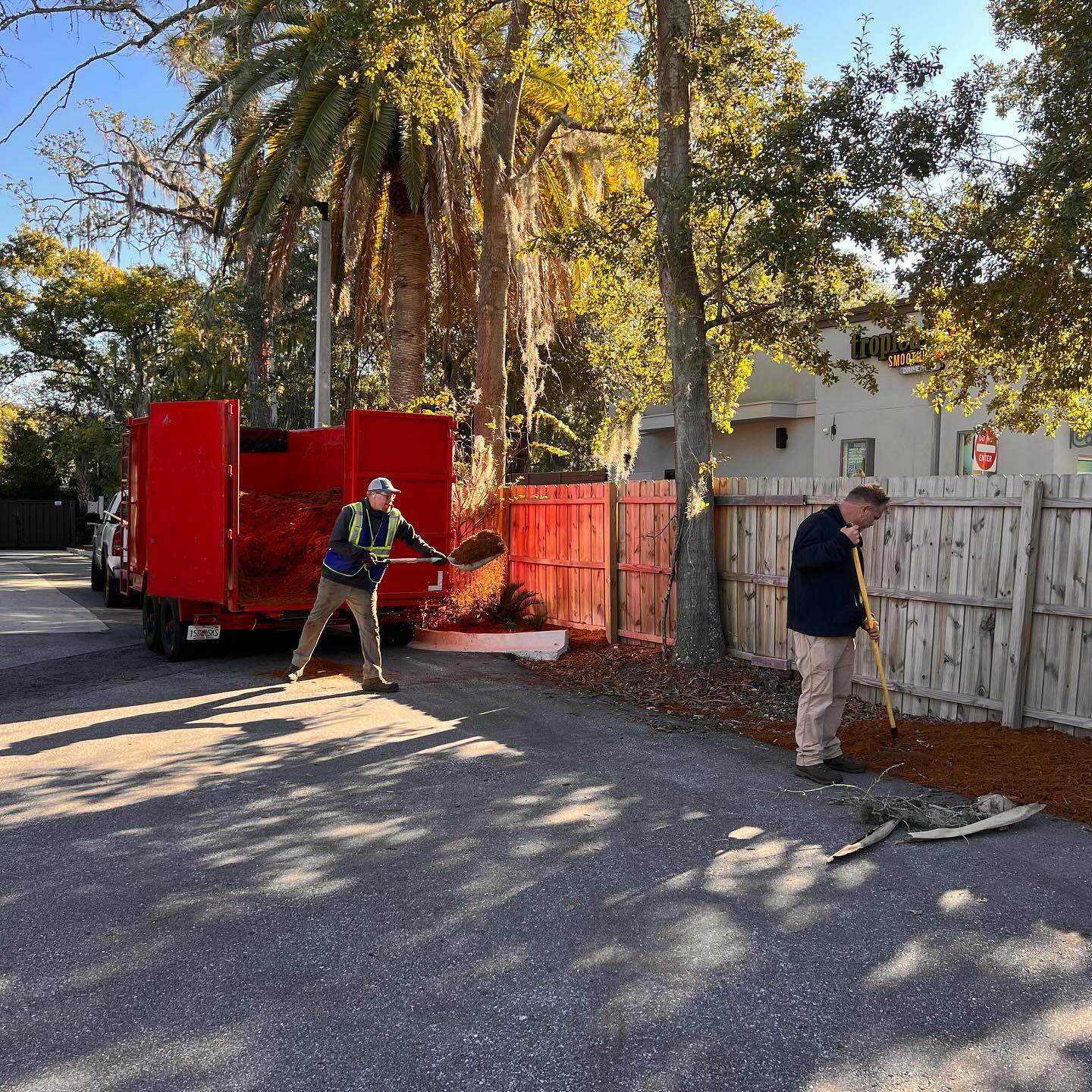 Mulch Install | Larry's Giant Subs by ProGreen Services