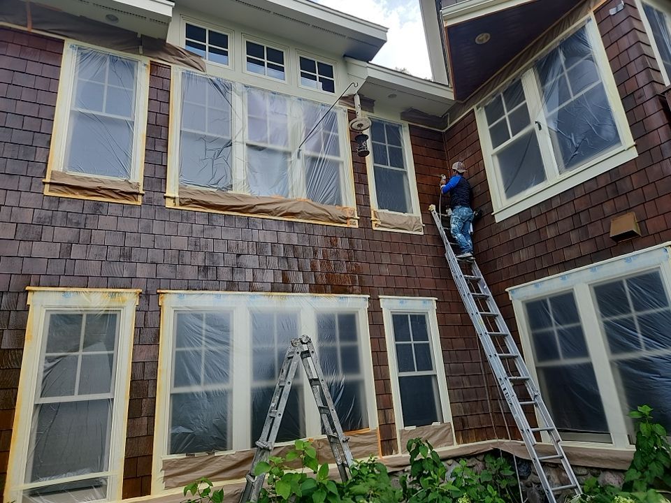 Exterior Siding Staining Prior Lake by OKeefe Painting