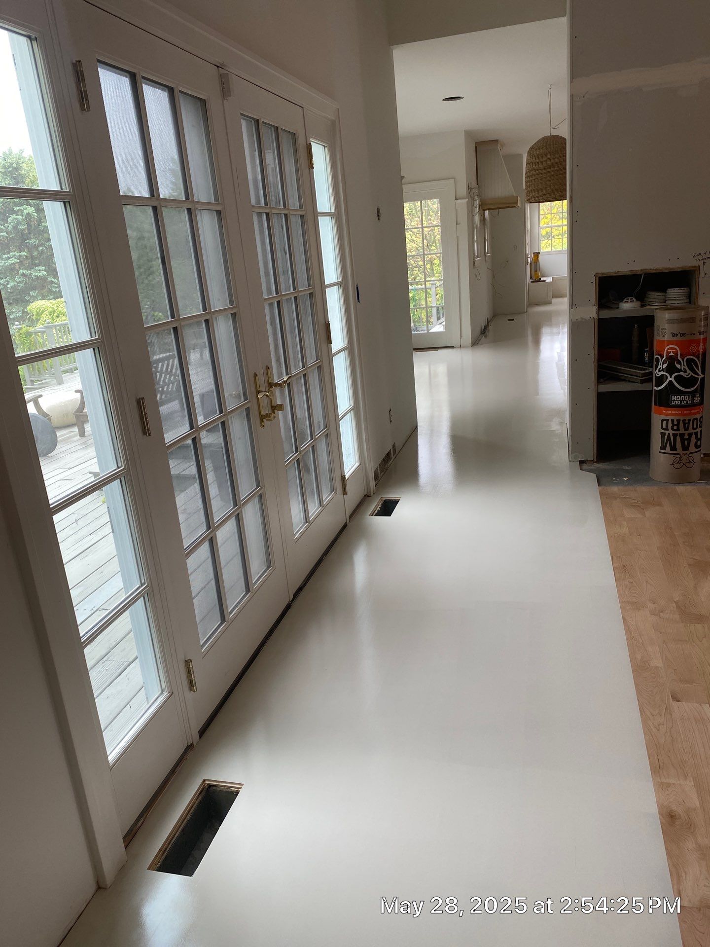 Paint the brand new maple floor...WHITE! Designer-driven project is a showstopper! by RTBaldwin Hardwood Floors
