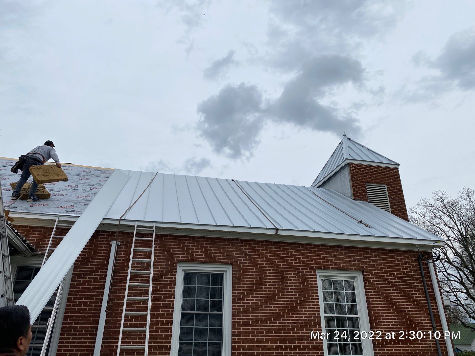 Primitive Baptist Church using Standing Seam Metal by Just In Time Roofing and Restoration