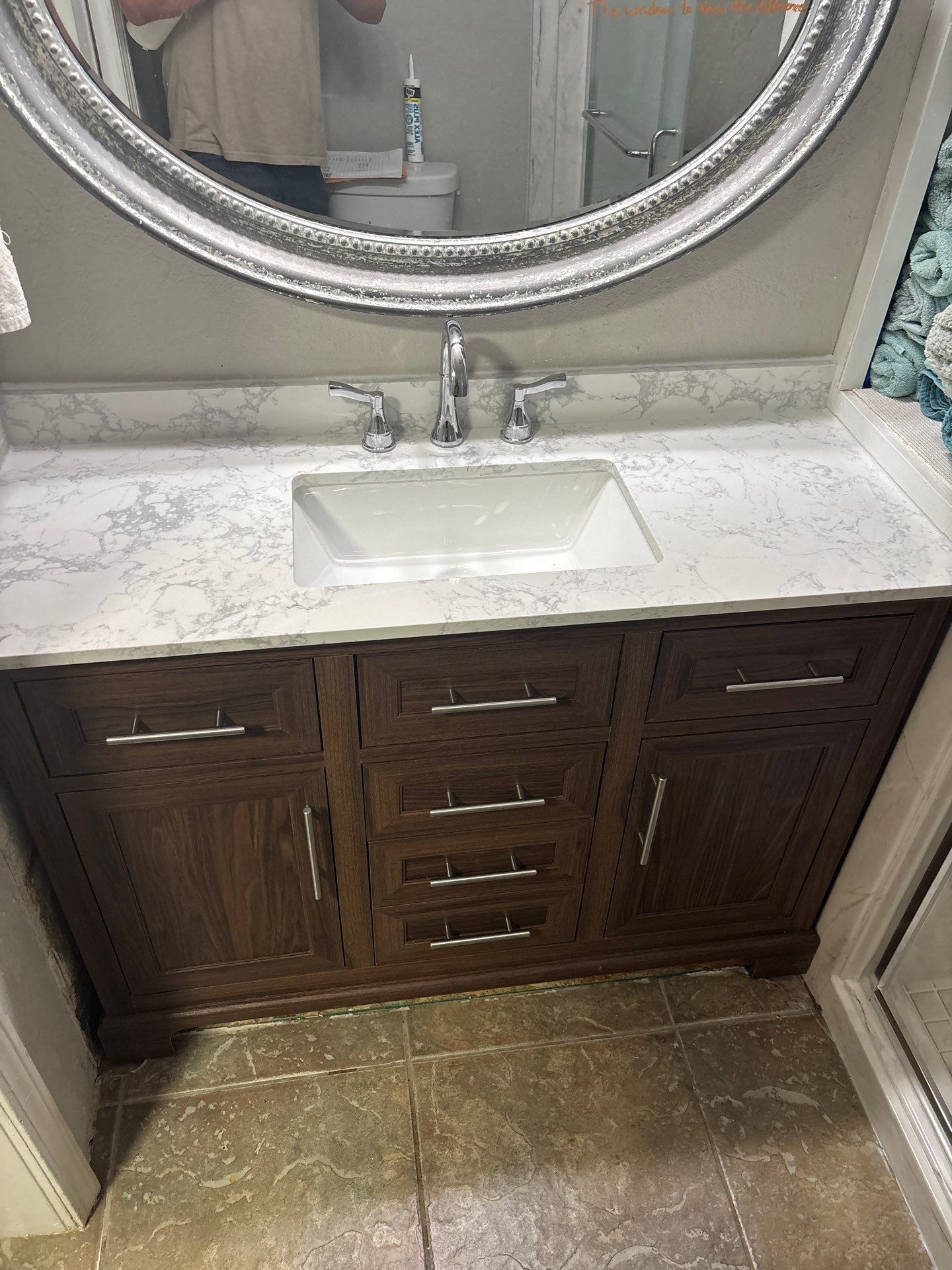 Tub to Walk-in Shower and New Vanity in Marble Falls by Lane Lauritsen - The Hill Country, Texas