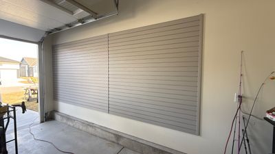 MKE Textured Grey Slatwall Creates A Perfect Storage Start 