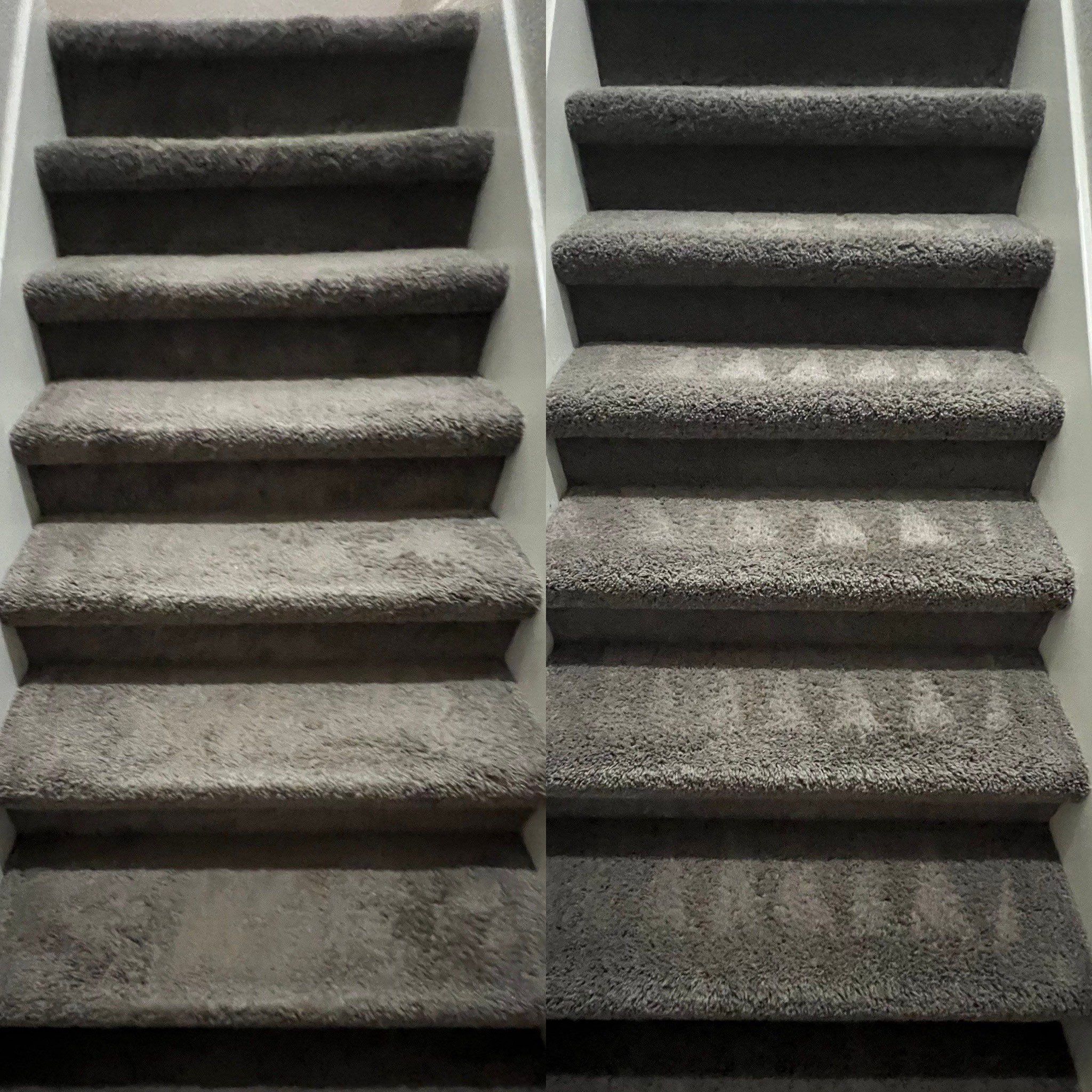 the service being performed is deep cleaning of carpeted stairs removing stains and dirt from the fibers