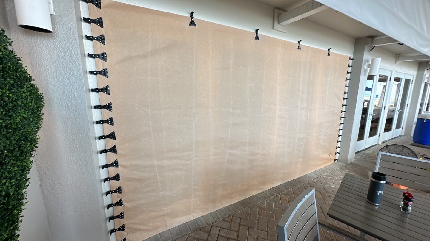 Hurricane Fabric in Tan by Smart Guard Shutters