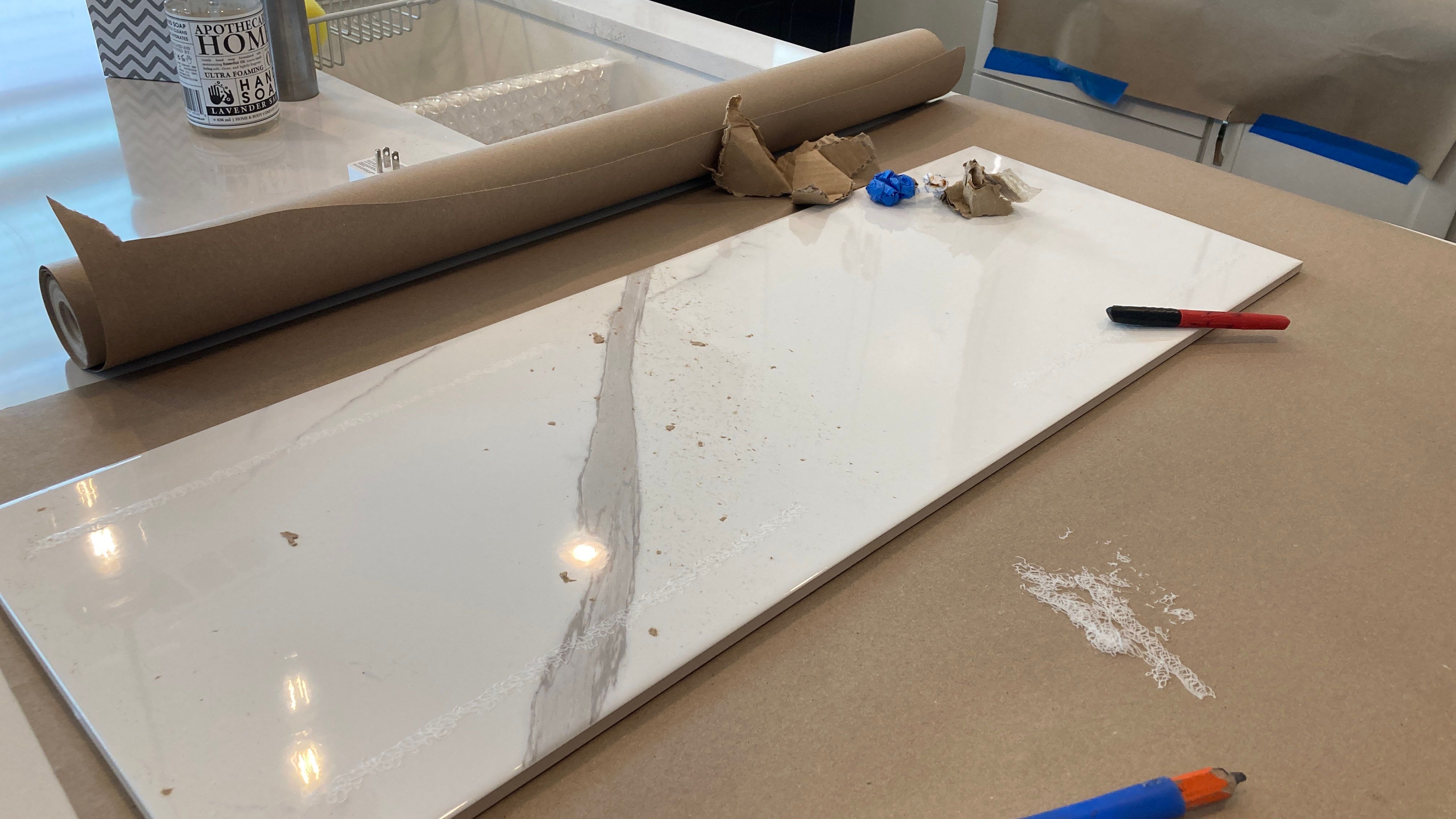 Marble Backsplash  by Footprints Floors of Nashville